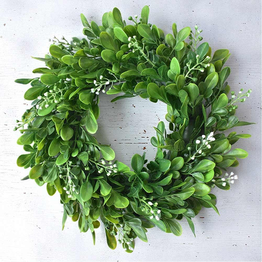 Door Wreaths, Artificial Flowers Wreath,Plant Wreath Eucalyptus Leaf Garland Linden Fruit Grass for Home Office Wall Wedding Decor Flower Front Door Wreaths for Spring and Summer
