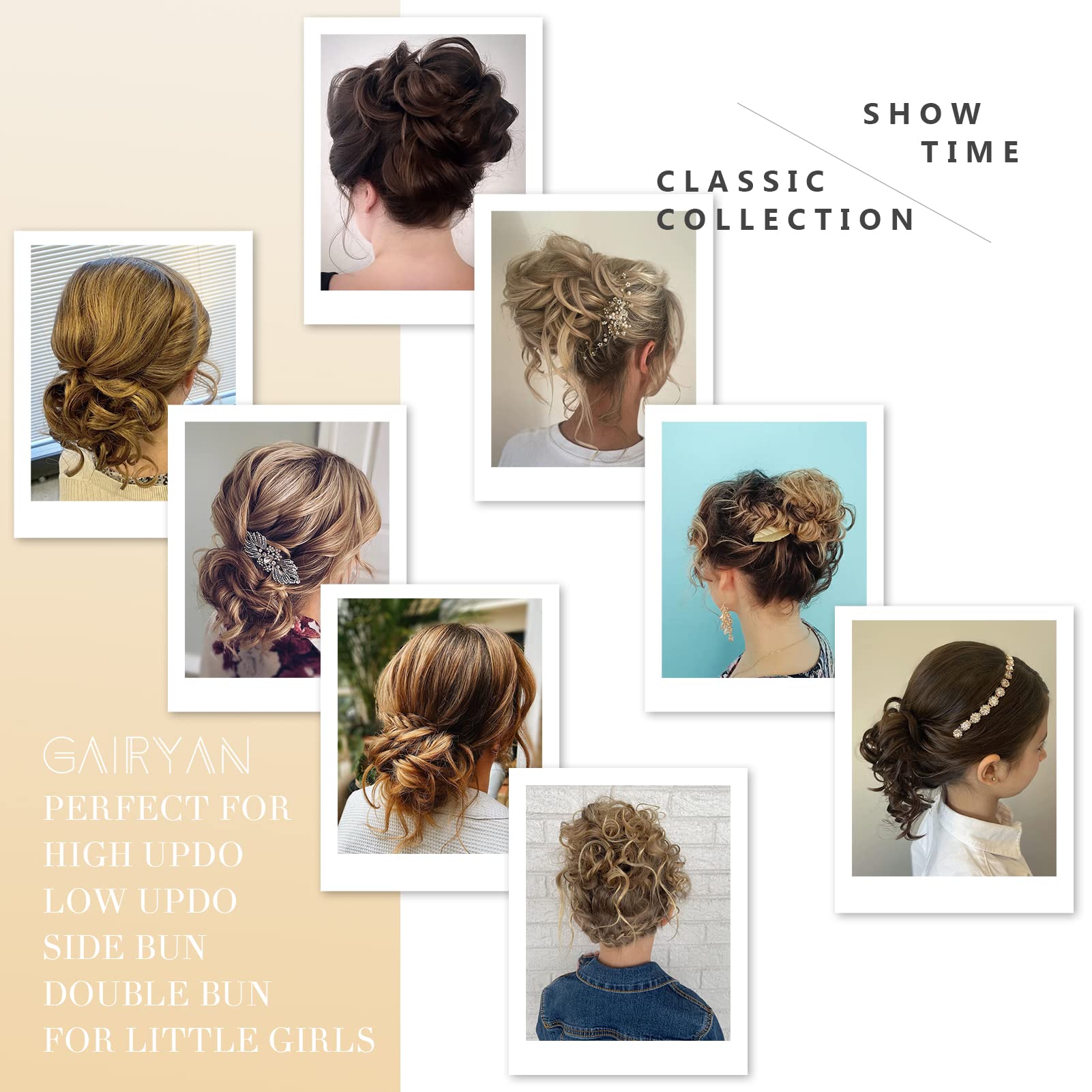 Gairyan Hair Scrunchies Hair Bun Hair Extensions Messy Bun Tousled Updo Curly Donut Hair Chignon Wavy Ponytail Hair Pieces for Women 40g (Medium Brown) - Image 4