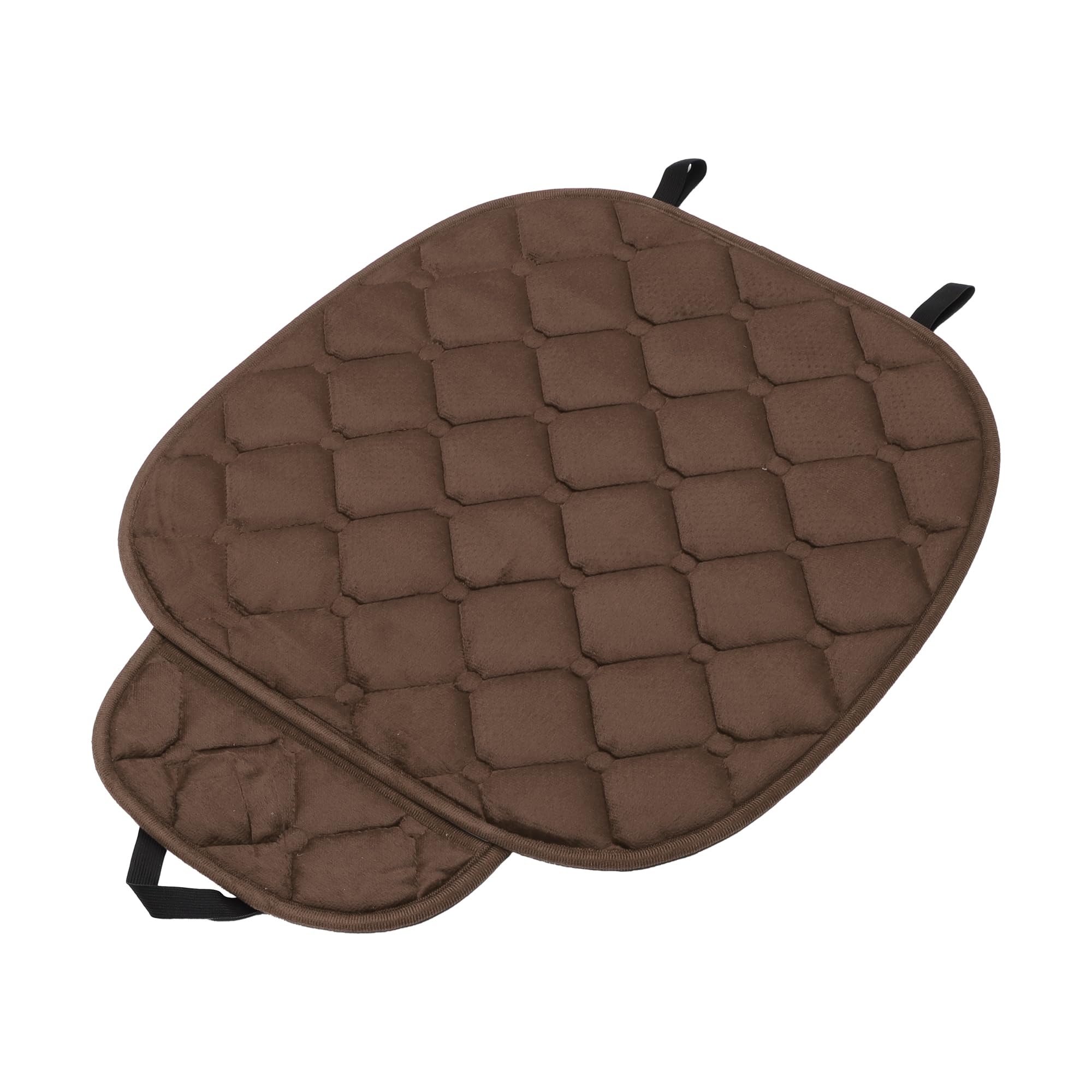 Coussin de siège universel auto en peluche marron avec revêtement anti-dérapant stable