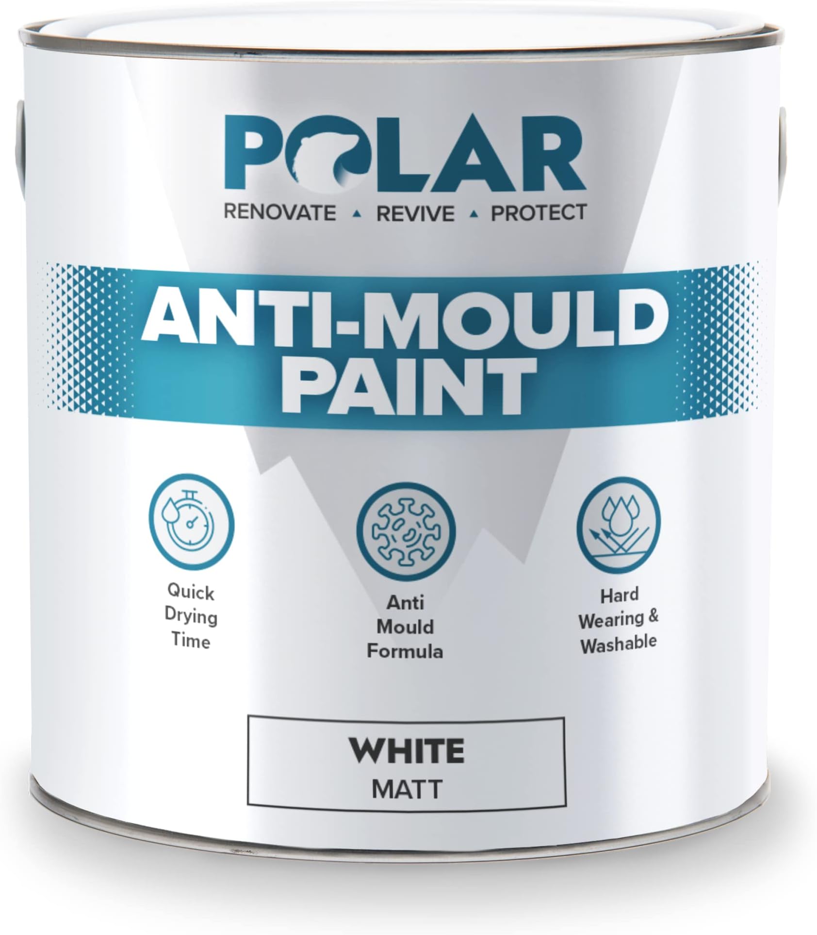 Polar Anti Mould Paint Brilliant White Matt Finish 2.5 Litre