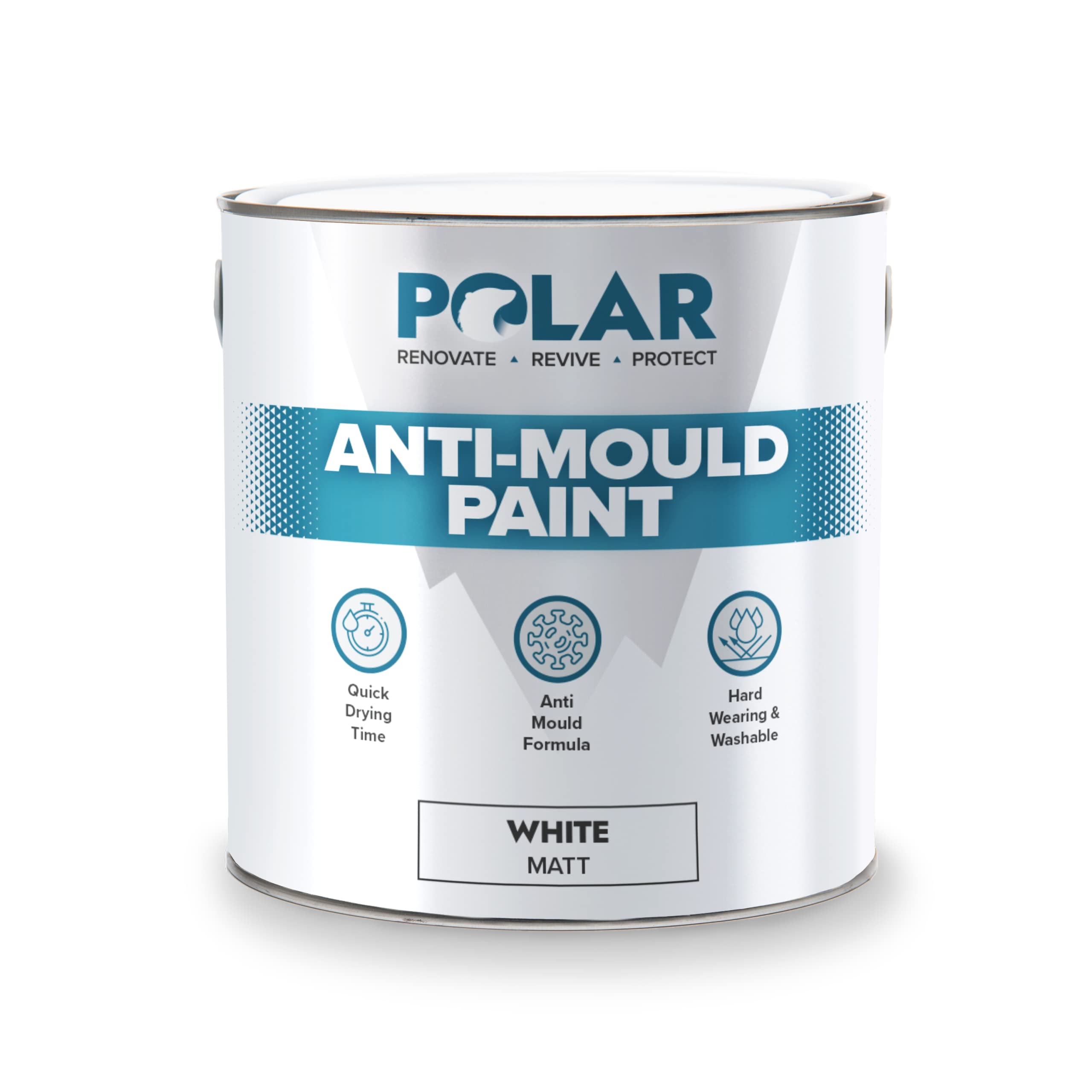 Buy Polar Spet Coatings Anti Mould Paint Brilliant White Matt Finish 2.5 Litre Prevent