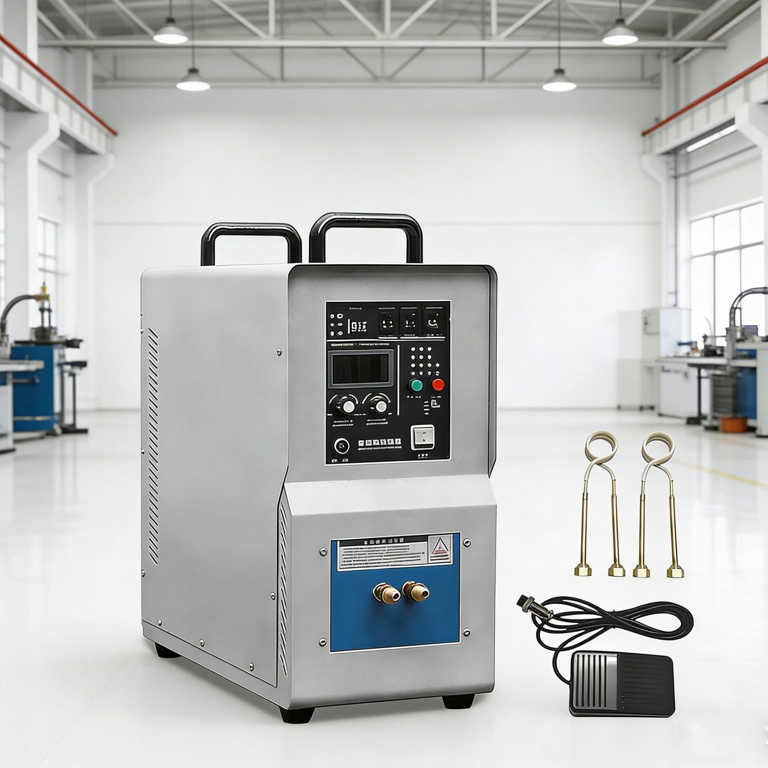 SENJINGHUA 15KW Induction Forge High Frequency Induction Heater Furnace,Inductions Brazing,30-100KHZ Heat Melting Welding Quenching Annealing Brazing Metal,with Two Coils & Digital Control 20KM