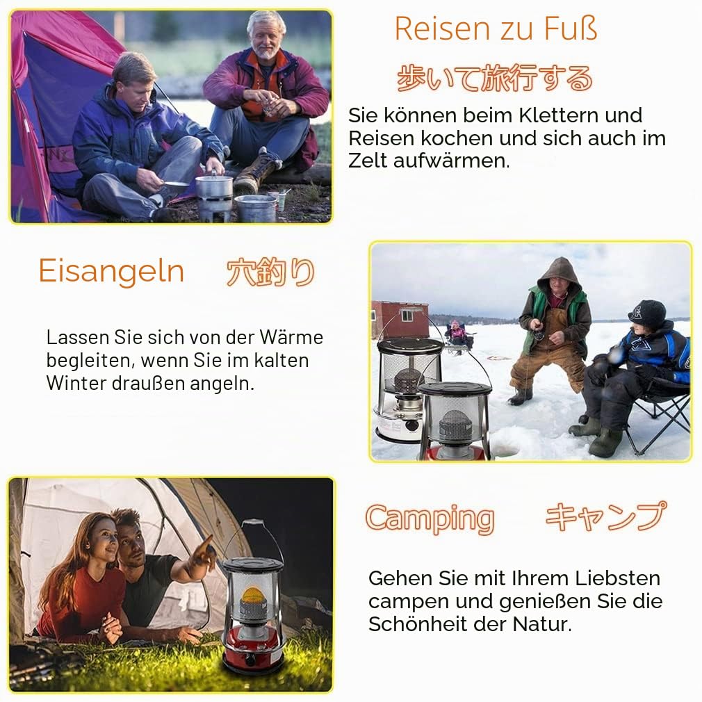 Rauchfreier tragbarer Petroleumofen – effiziente 2-in-1 Paraffin-Heizung für Winter-Raumheizung – einstellbare Feuerkraft – ideal für Zelte und Petroleumheizung