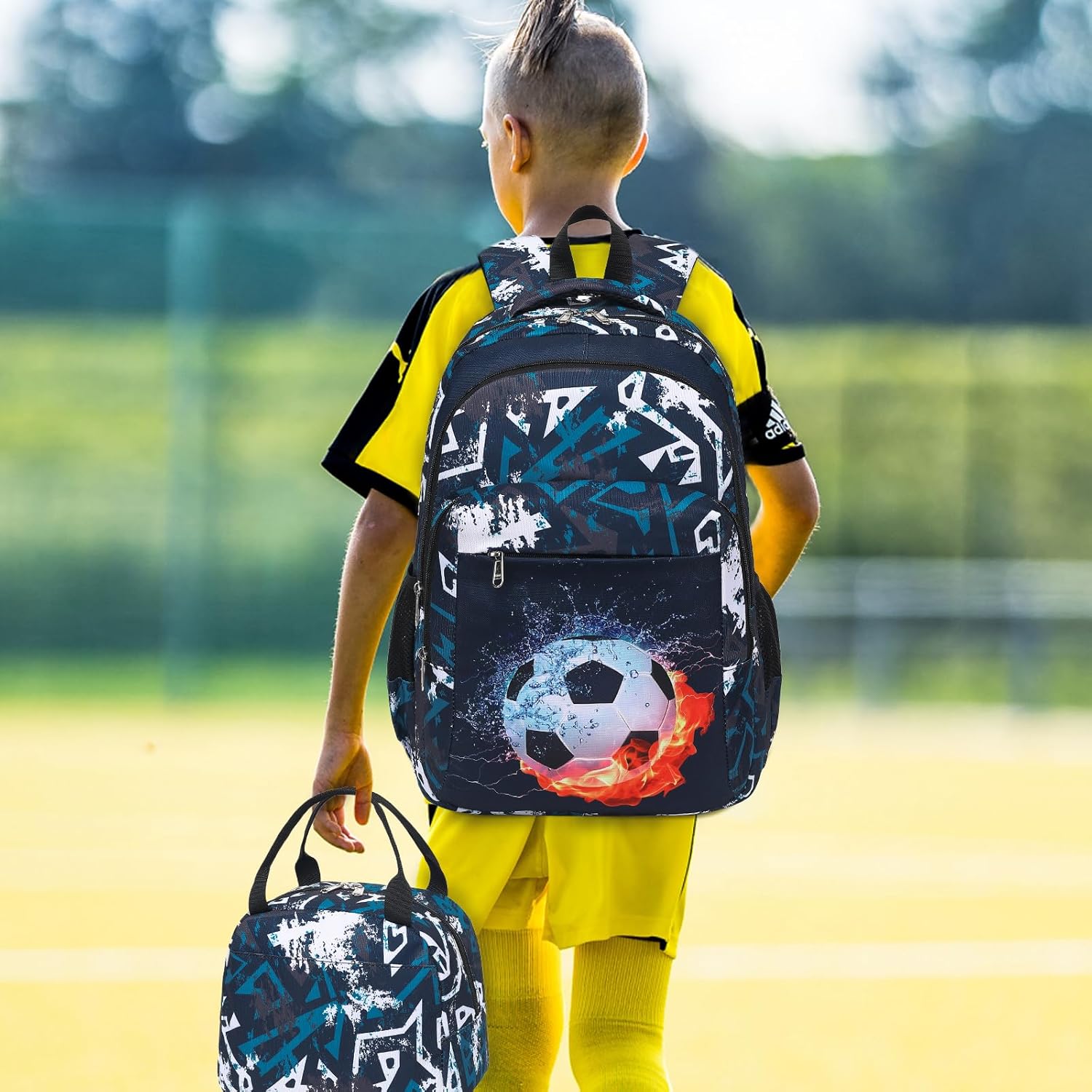 LEDAOU Backpack for Kids Boys Girls School Bags Teen Bookbags Set School Backpack with Lunch Box and Pencil Case - Image 7