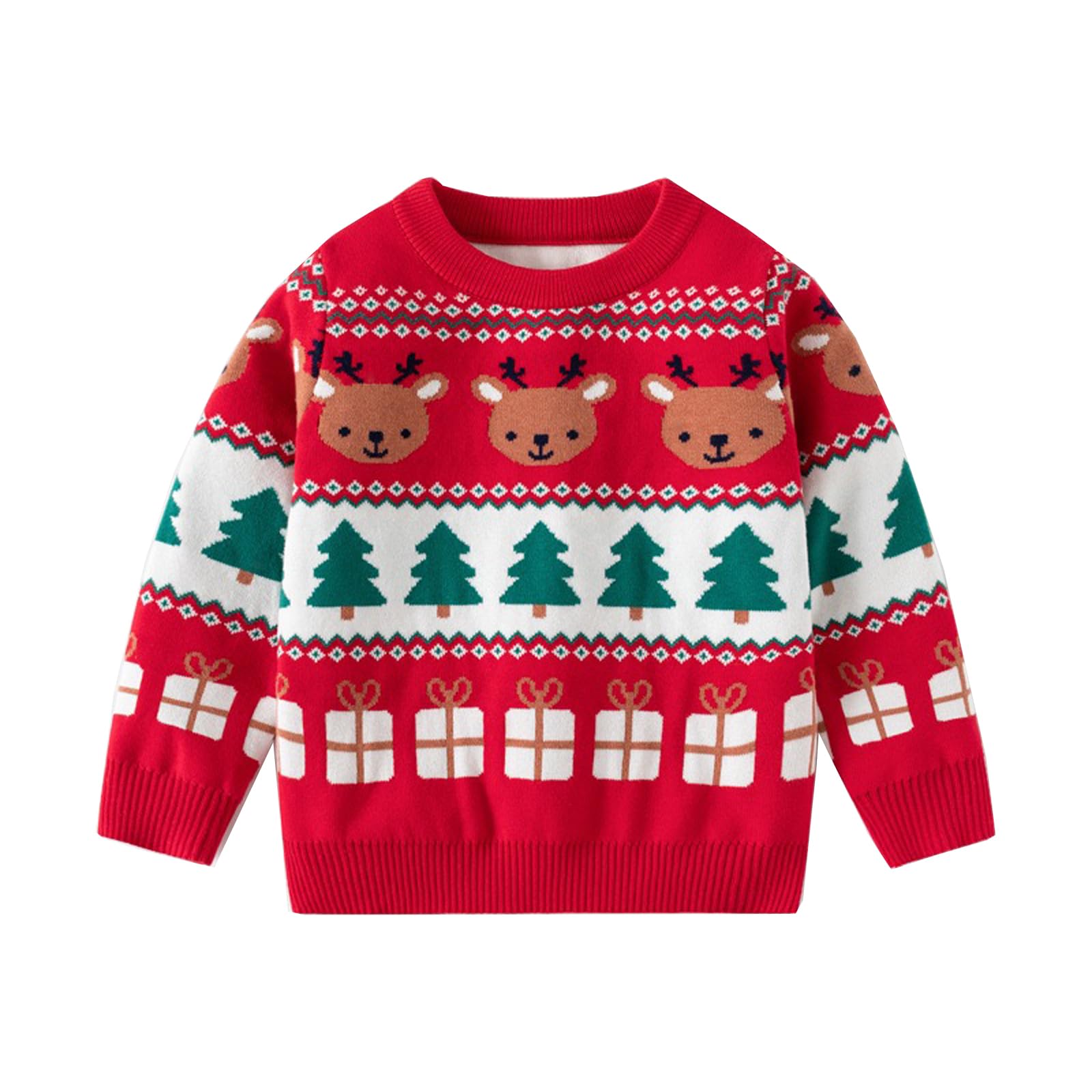 Ugly Christmas Sweater for Girls Funny Xmas Knit Pullover Shirts Kids Child Holiday Jumper Tops Outfit 2-14 Years