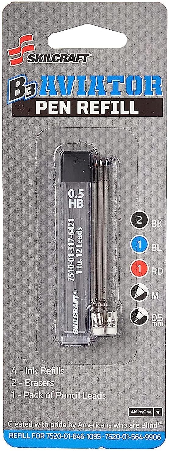 Skilcraft 7510-01-565-0621 5 Piece B3 Aviator Pen Refill Kit
