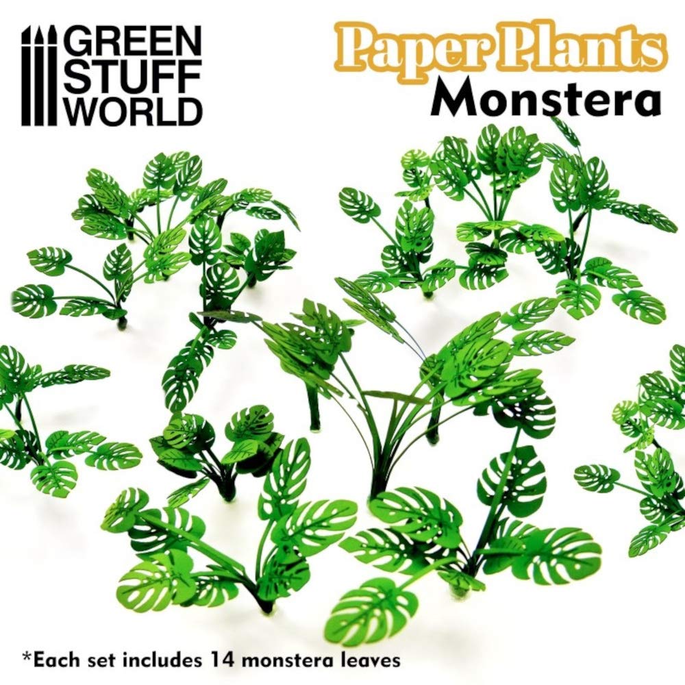 Greenstuff World GSWD-10368 Diorama Paper Plants Monstera Hobby Material