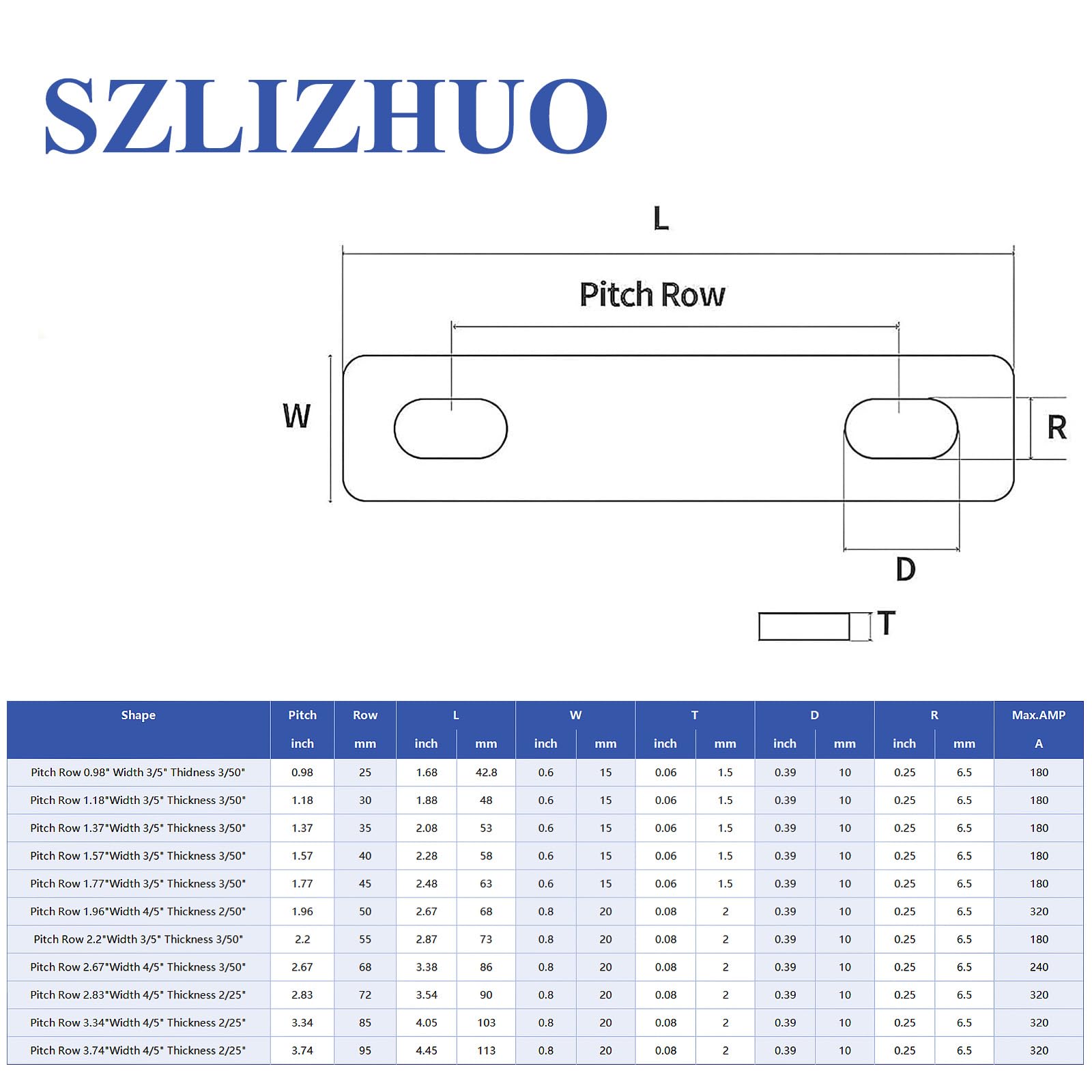 4PCS Pitch Row 2.83IN LIFePO4 busbar Zellen-Busschienenverbinder rot Kupfer vernickelt für Llifepo4-Lithium-Batterien DlY Lifepo4 Cell 3.2V 280Ah; 300ah Lithium Batterie (4, Pitch Row 2.83IN)