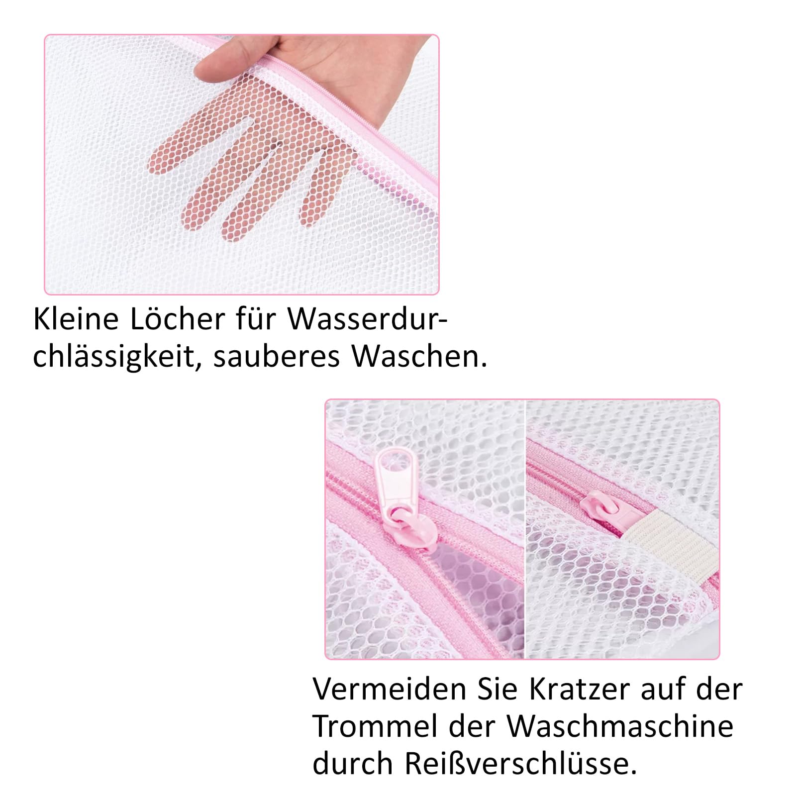 4 Stück BH Wäschenetze Mit Reißverschluss - Halbrund Für Unterwäsche