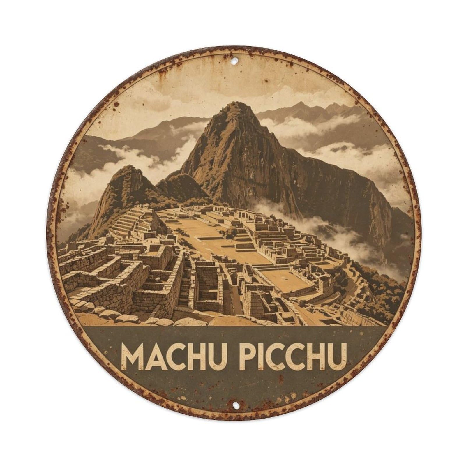 Machu Picchu Metal Tin Sign Plaque