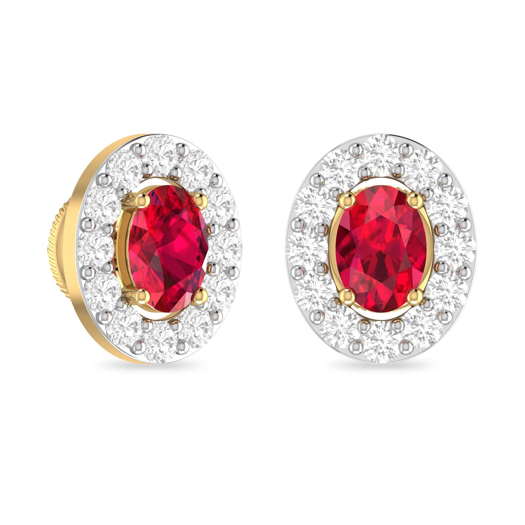 pc jeweller Yellow Gold and Solitaire Stud Earrings for Women-picture-3