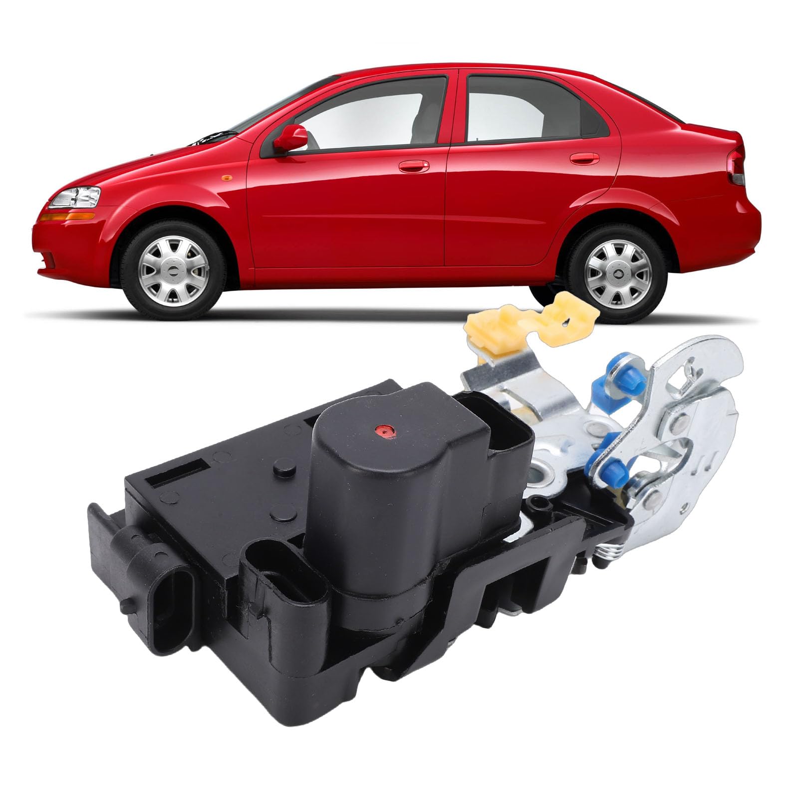 lyrlody Attuatore Chiusura Serratura Porta, Metallo e Plastica, Sostituisce 96272643 per Aveo 1.6L 2004-2011, Facile Installazione per Lato Conducente Anteriore Sinistro