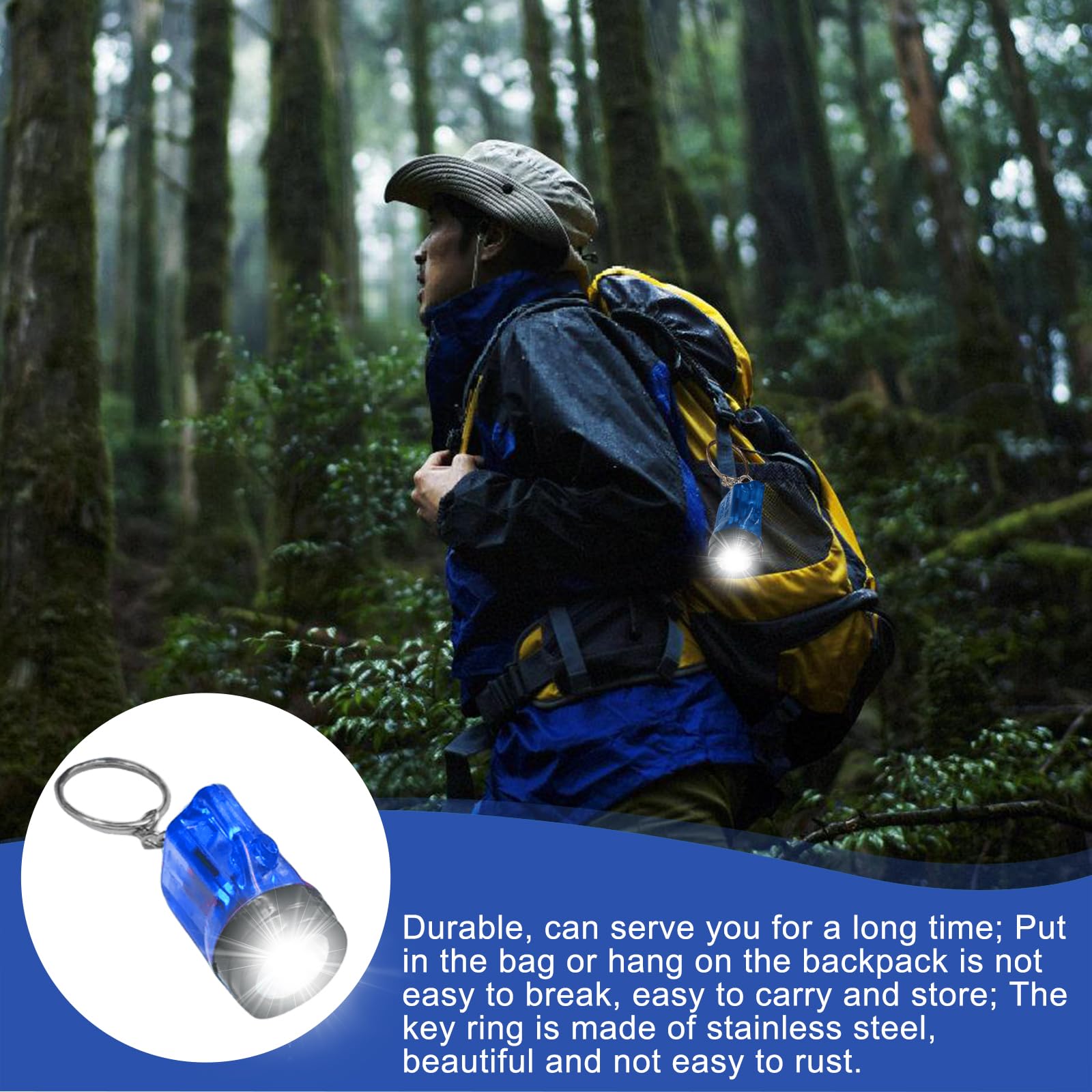GAOUTO 30 portachiavi per torcia 4 cm LED per bambini, ideale come regalo e regalo, mini torcia per bambini, regalo per ospiti, campeggio, esterno, escursionismo