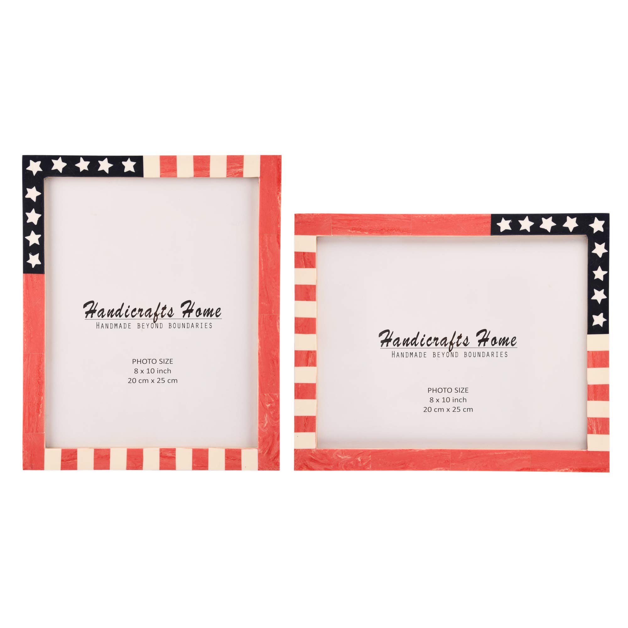 Handicrafts Home Photo Picture Frames 8x10 Manhattan Patriot Set of 2 US Flag Gift Pack