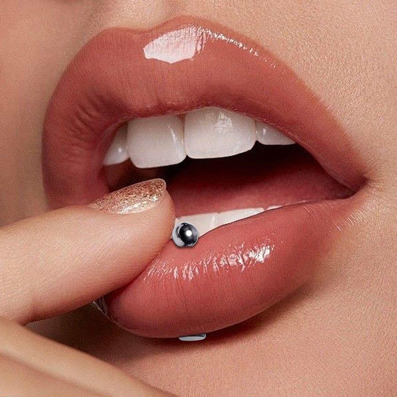 4 Pares Pendientes De Labios De Acero Inoxidable, Pendientes De Nariz Plateados, Pendientes De Tragus, Pendientes De Labio Inferior, Pendientes De Labios Unisex