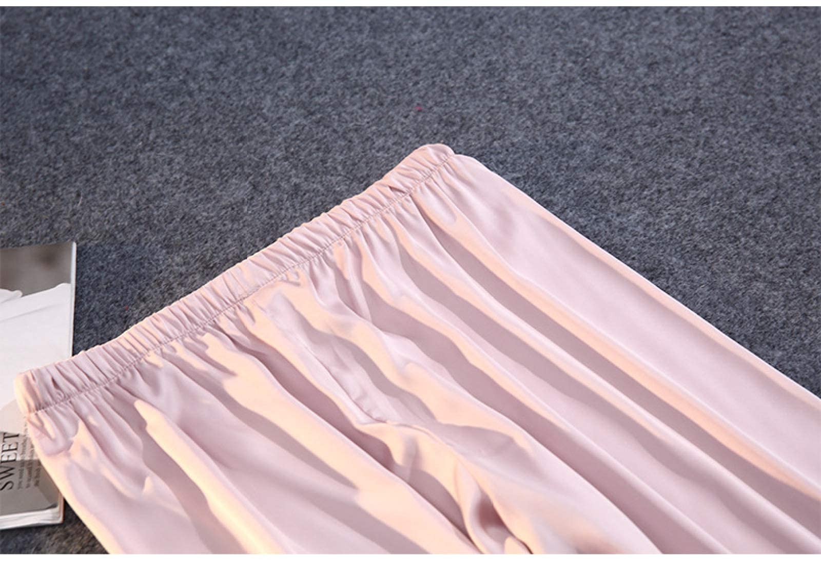 CFWSHJ Komplety piżam damskich 5 szt. Spodenki do spania na ramiączkach Zestaw bielizny nocnej Seksowna koronkowa satynowa szata Miękka bielizna nocna Piżama Rood-xxl (lotusroot M)
