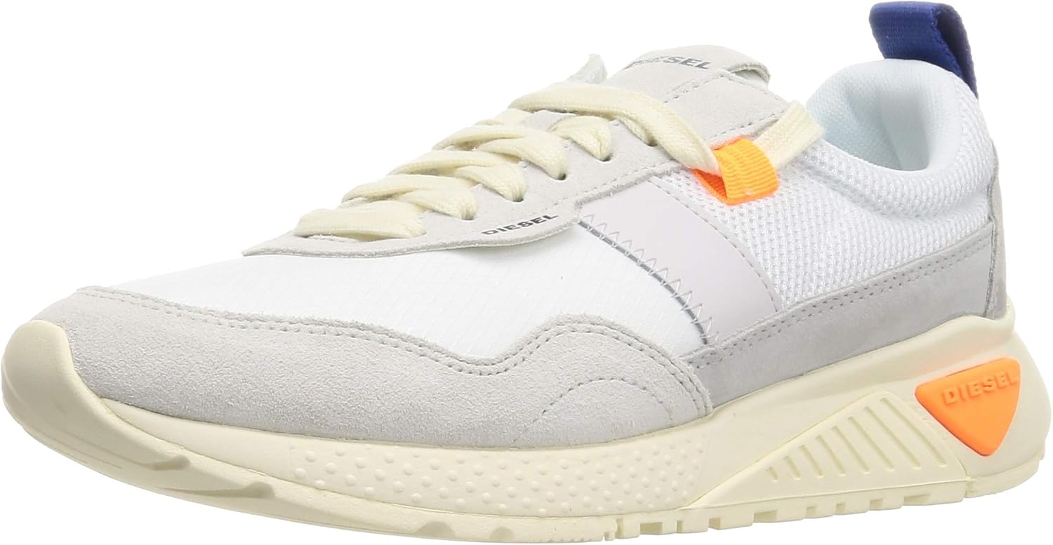 Diesel Men's SKB S-KB Low Run Sneakers, Star White, 10.5
