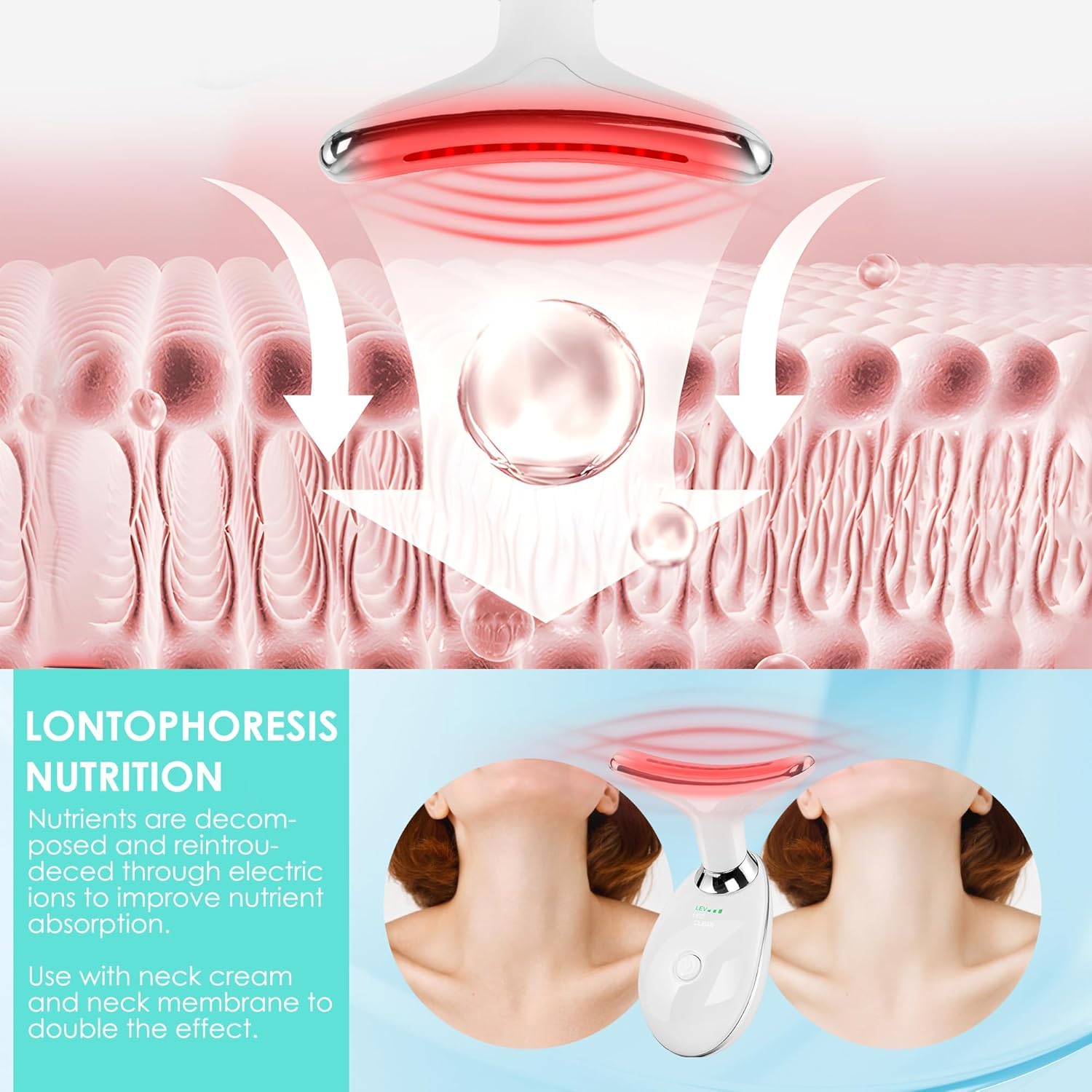 Facial Massager Face and Neck, Face 𝖲 culpting Wand Tool with 7 Color - Birthday, Christmas, Mothers Day, Valentines Day Gifts for Her Women Mom Best Friend Wife Teacher (White) - Image 4