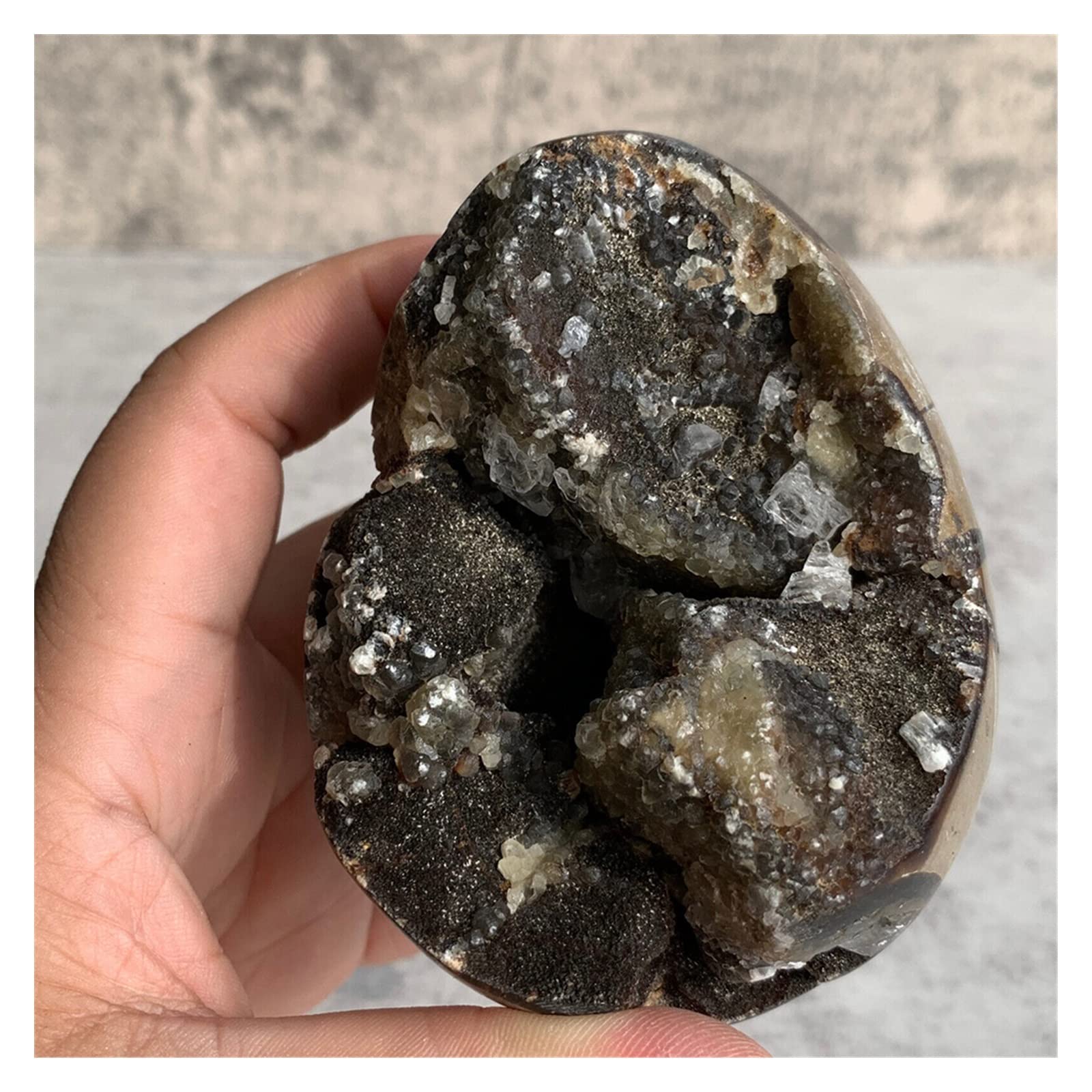 Zufällige 1000–1500 g natürliche Drachen-Septarian-Geode-Quarz-große Ei-Steine-Cluster-Kristalle Pendel-Divination-Edelsteine Voller Textur