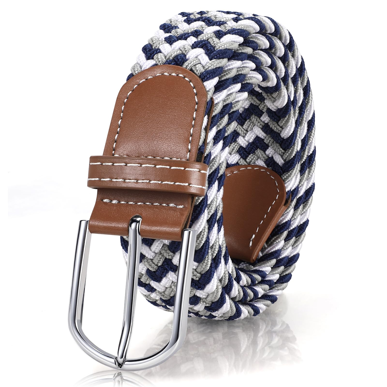 XZQTIVE Braided Belt Stretch Belt for Men and Women Multicolored Woven Golf Belt Elastic Jean Belts
