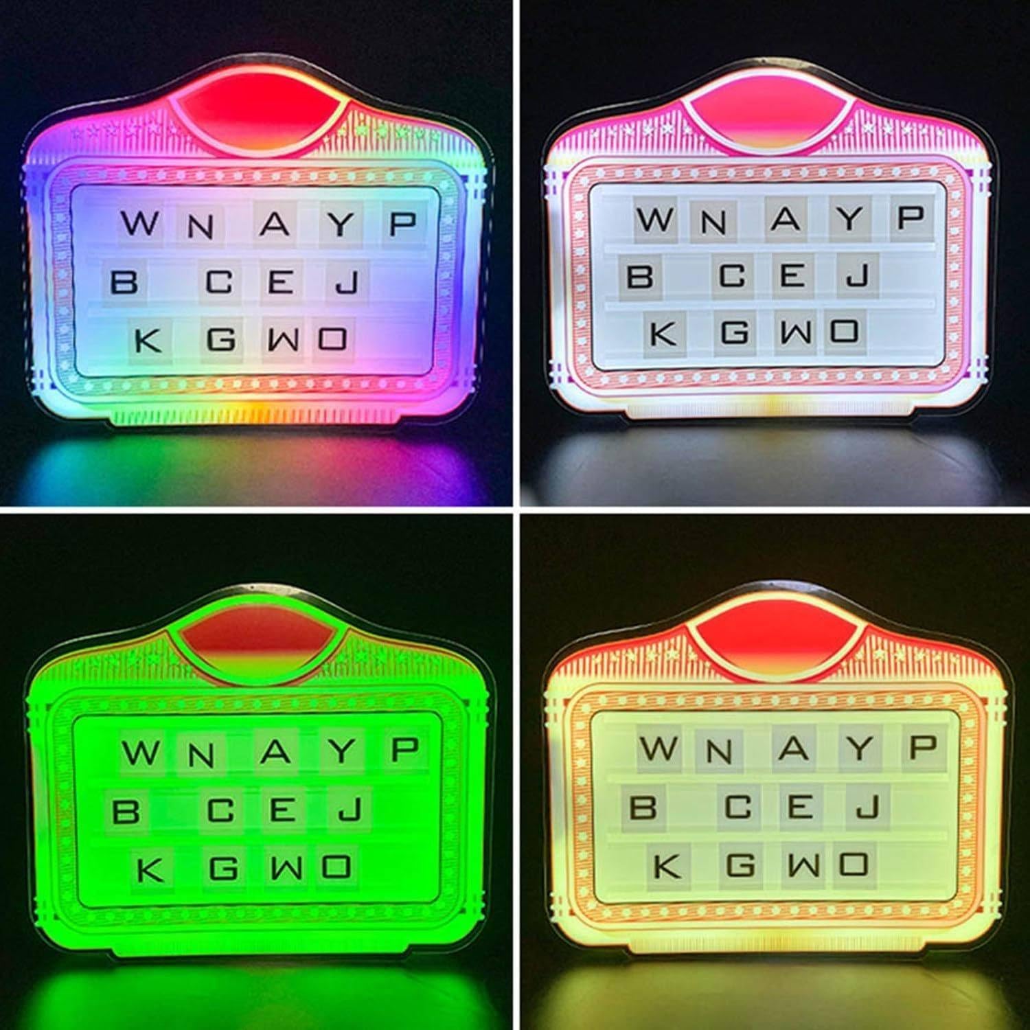 Presentador de botellas con letras LED para discotecas letrero VIP para servicio de botellas cambio con 4 juegos de letras 2 juegos de números(Color1)
