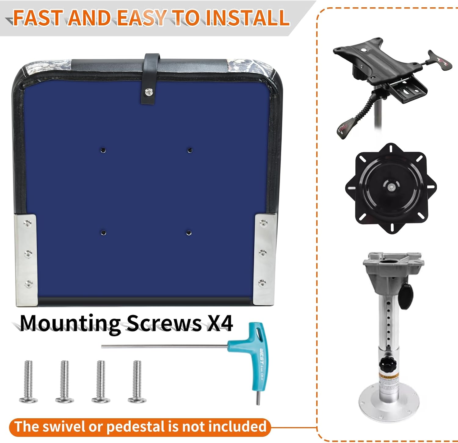 Boat Seats Low Back 2Pack, Folding Boat Seats Stainless Steel Screws Included, Waterproof Fold-Down Boat Captain Chairs.