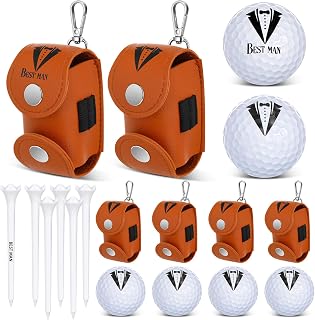 18 Pcs Groomsmen Proposal Gifts Set Include Groomsmen Golf Balls Golf Tees Vintage Leather Sheaths Best Man Gifts for Wedding Party Favors