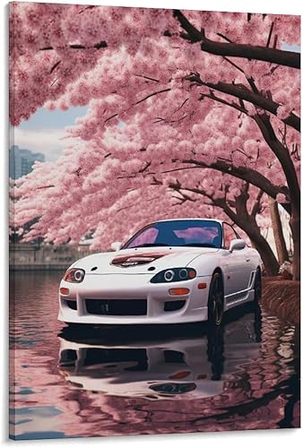 Miniatura 13 de Cherry Blossoms Car 90s Retro Sup Car Poster Canvas Wall Aesthetic Posters Room Decor Wall Painting Prints Gallery Room Wall Decor for Bedroom