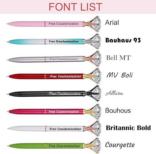 Miniatura 4 de NGTSFLY 8 bolígrafos de diamante personalizados grabados con nombretexto personalizado, juego de bolígrafos de regalo para escribir, bolígrafos de