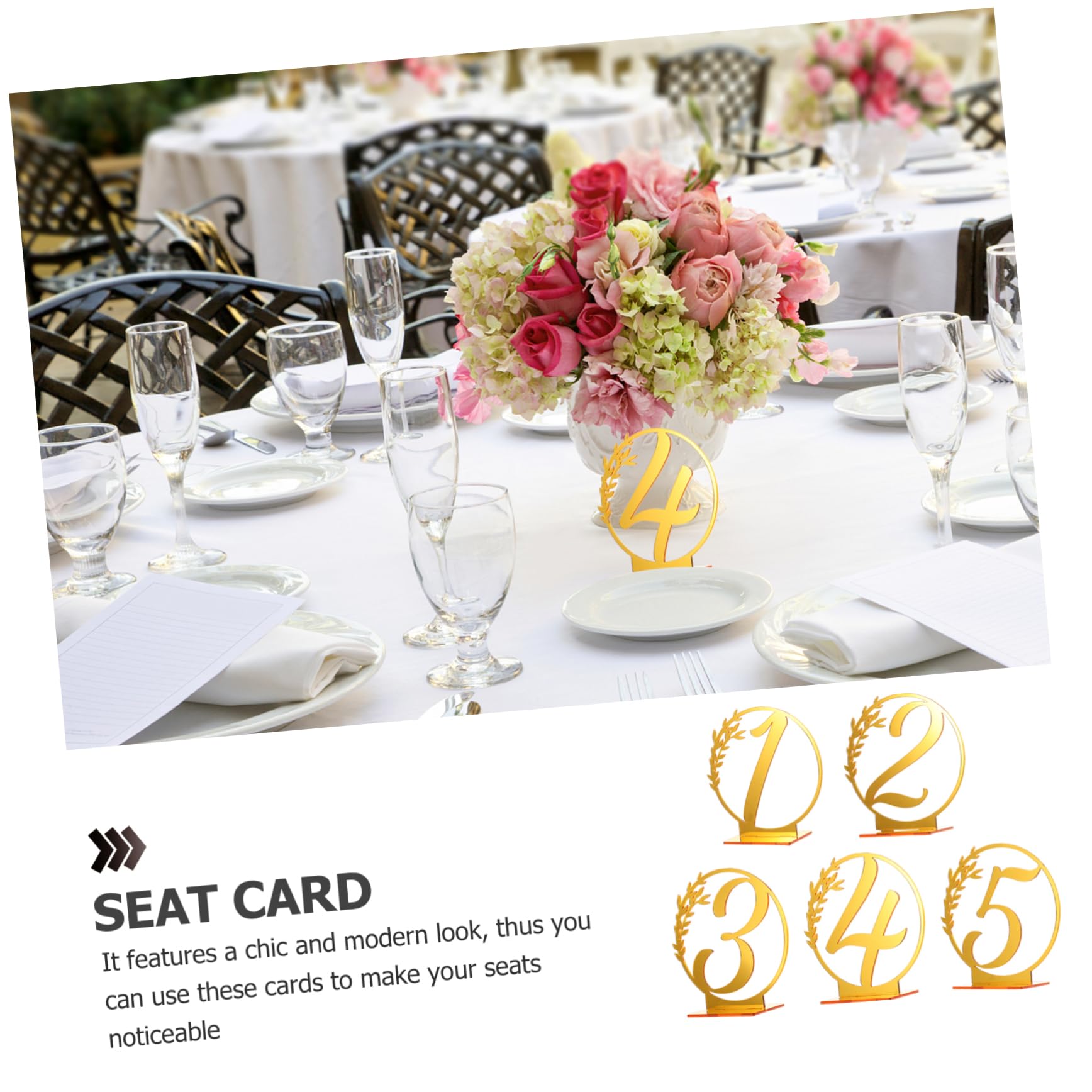 COLLBATH Decorative Acrylic Table Numbers Sign for Wedding for Party Centerpieces and Banquet Table Supply