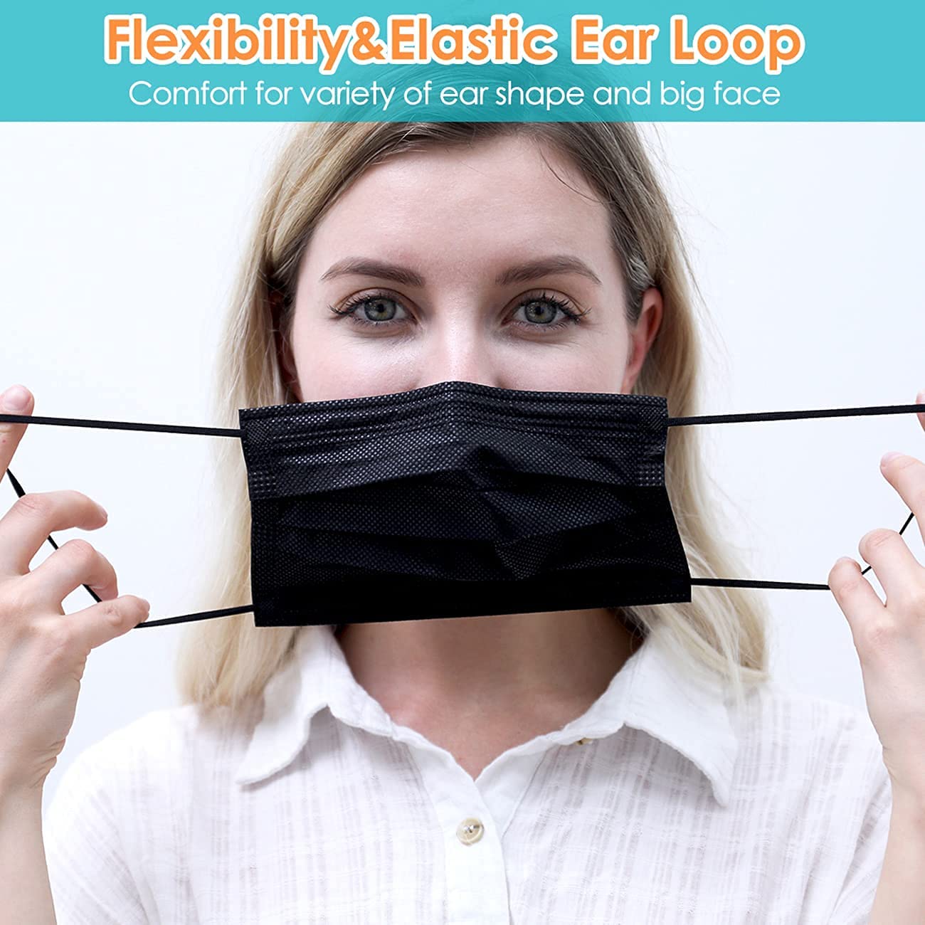 Black Face Masks 50 Pack Disposable Face Mask Disposable Masks Black