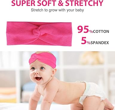 Yoofoss Bandeau Bebe Filles 8 Pcs Avec Des Arcs Coton Stretch Bande Solide Couleur Mignon Doux De Cheveux Pour Cadeau De Douche De Bebe Amazon Fr Vetements