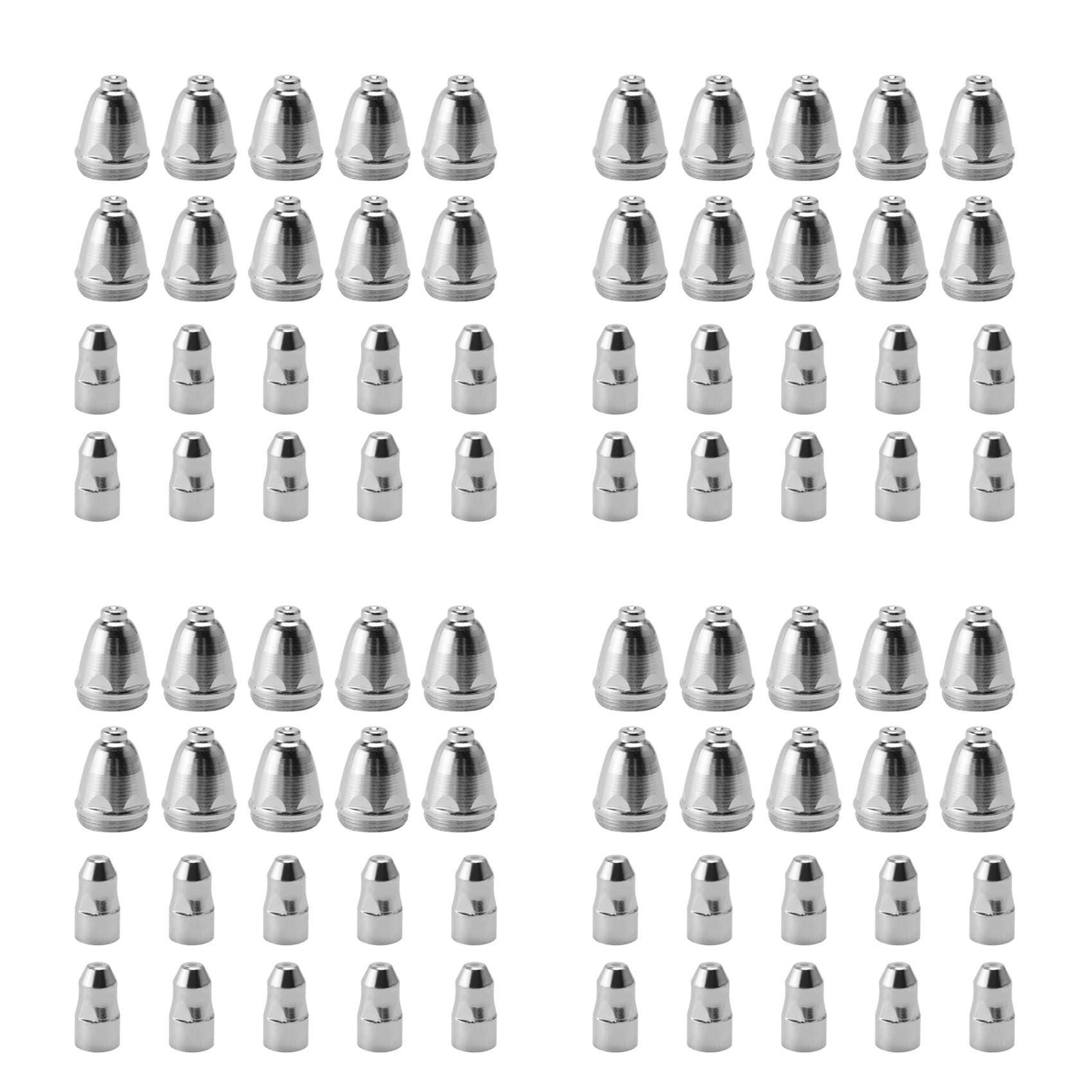 Jnchdghwa Silver P80 Air Plasma Nozzle 1.1Mm Plasma Cutting Machine Torch Consumables Cnc Cutting Electrode Nozzle 80 Pcs