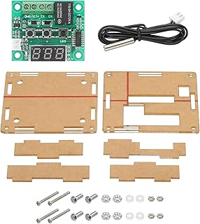sourcing map XH-W1209 - Paquete de 3 termostatos LED digitales de 10 A CC 12 V con controlador de temperatura y refrigeración con funda transparente para nevera, invernadero, granja, color azul