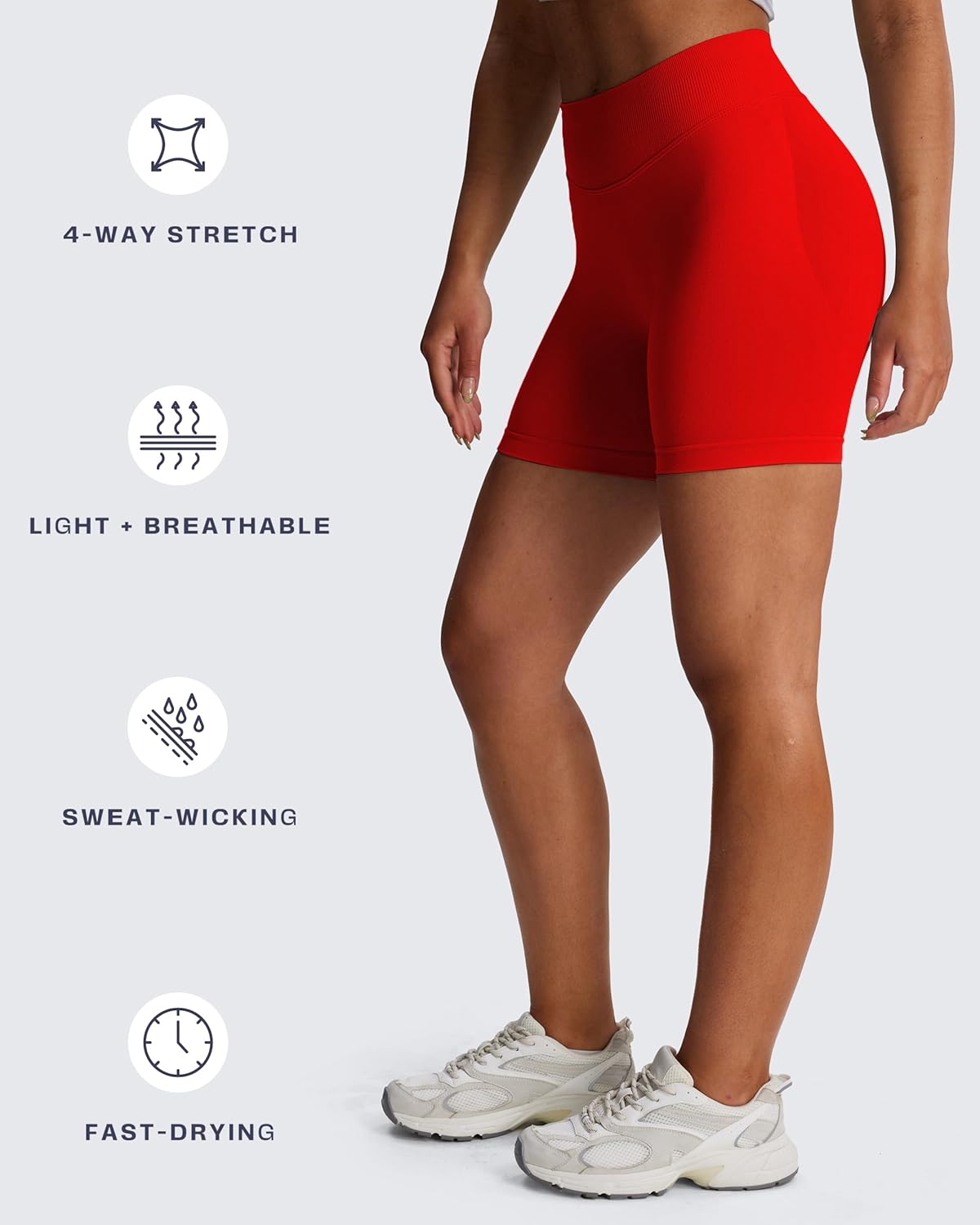 Aoxjox Seamless Biker Shorts for Women Impact Hidden Scrunch Low Waisted Athletic Yoga Short 3.5"/4.5"/5"/6" - Image 7