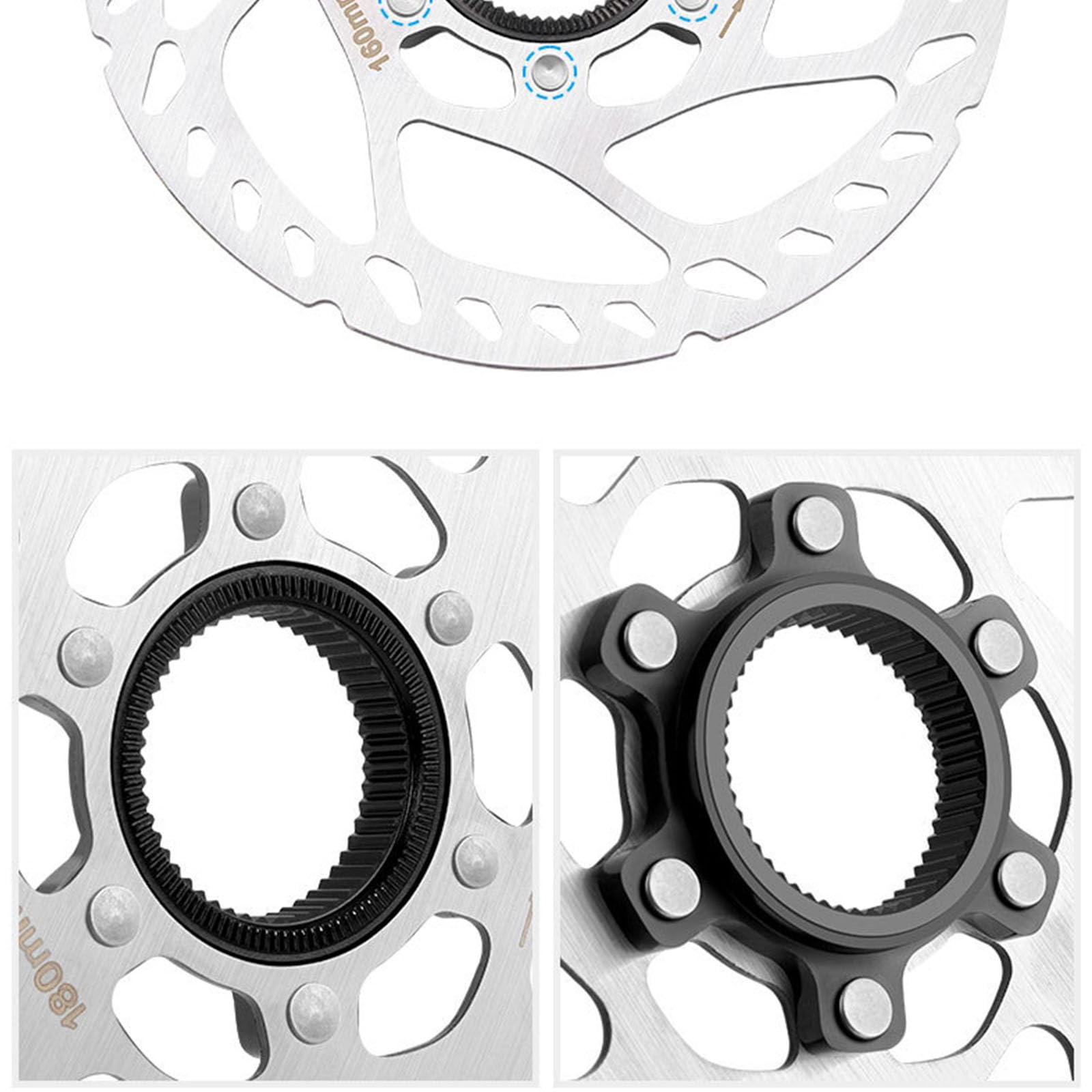 Biciclette Centerlock Disco Freno Rotore 140mm 160mm 180mm 203mm Mountain Bike Metal Center Lock Biciclette Freni Rotore Bici Disco Freno Rotore