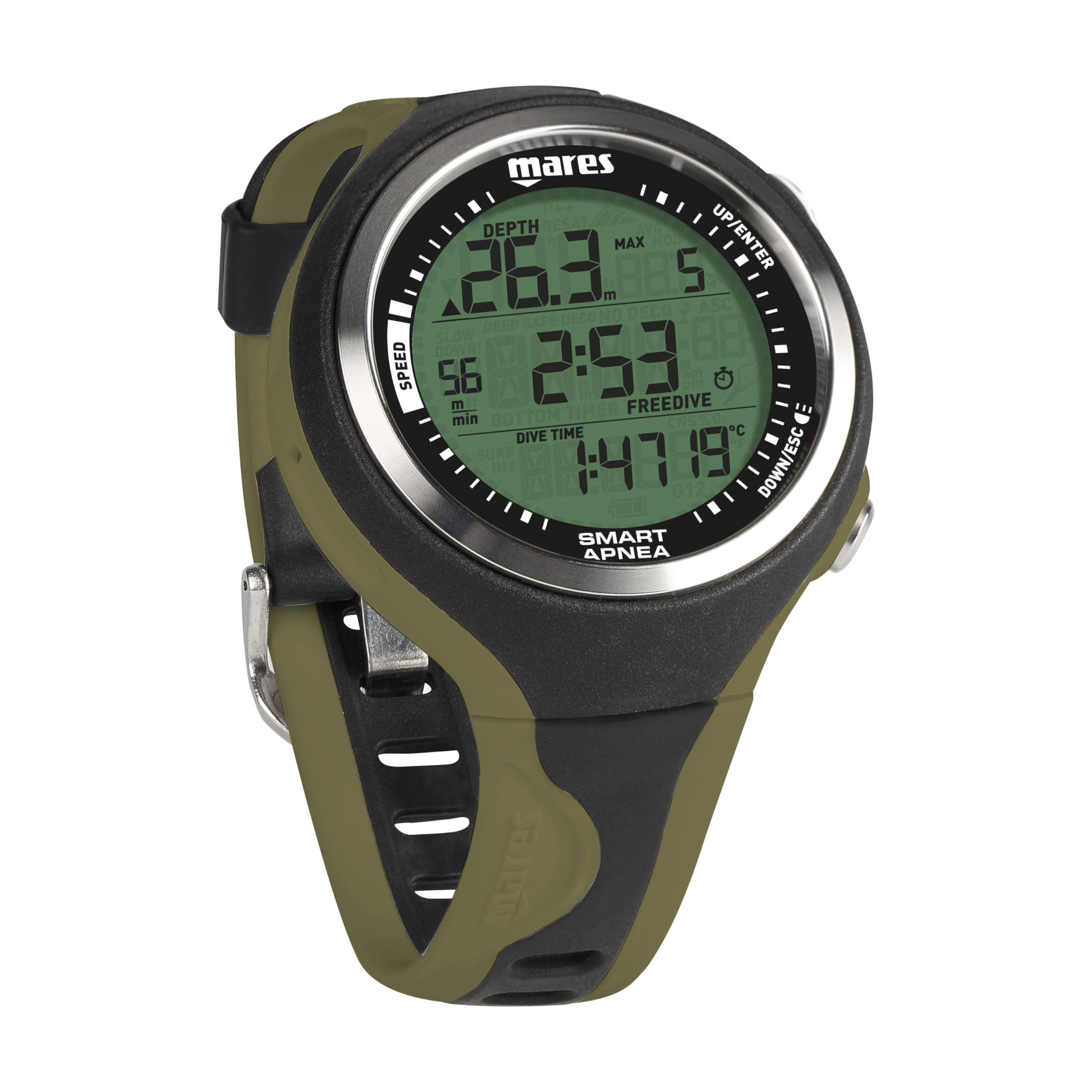 Mares Smart Apnea, Computer per Apneisti, Adulto, Nero/Verde