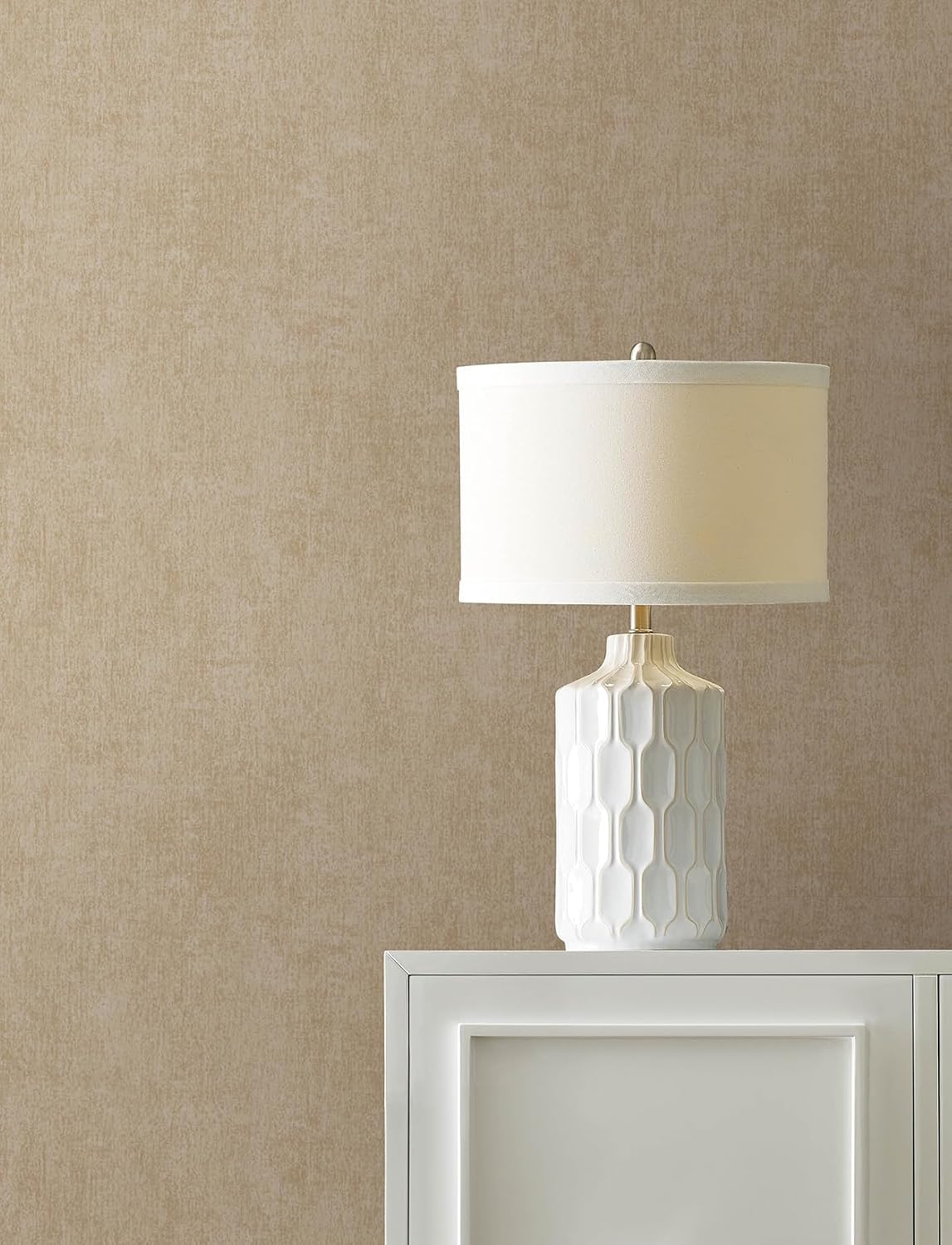 Advantage Edmore Light Brown Faux Suede Wallpaper