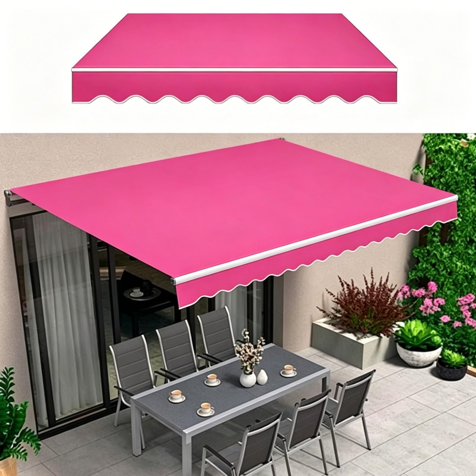 Mdeufywegb F Replacement Abric Or Retractable Awnings; Outdoor Striped Patio Awning; Overhead Canopy Or Sun And Rain Protection On Patios And Windows.