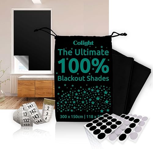 Cortina opaca portátil 100% negra, luz de oscurecimiento de habitación, 100% material opaco, persianas opacas temporales para bebé, guardería,