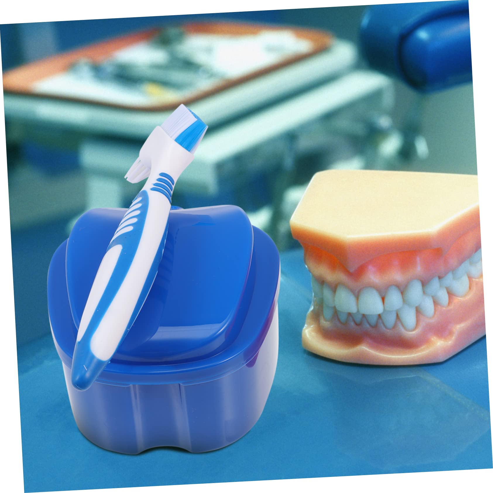 Beaupretty 2ensembles Boîte De Stockage Pour Prothèses Dentaires Avec Brosse Portable Pour Nettoyage Et Transport Fausses Dents