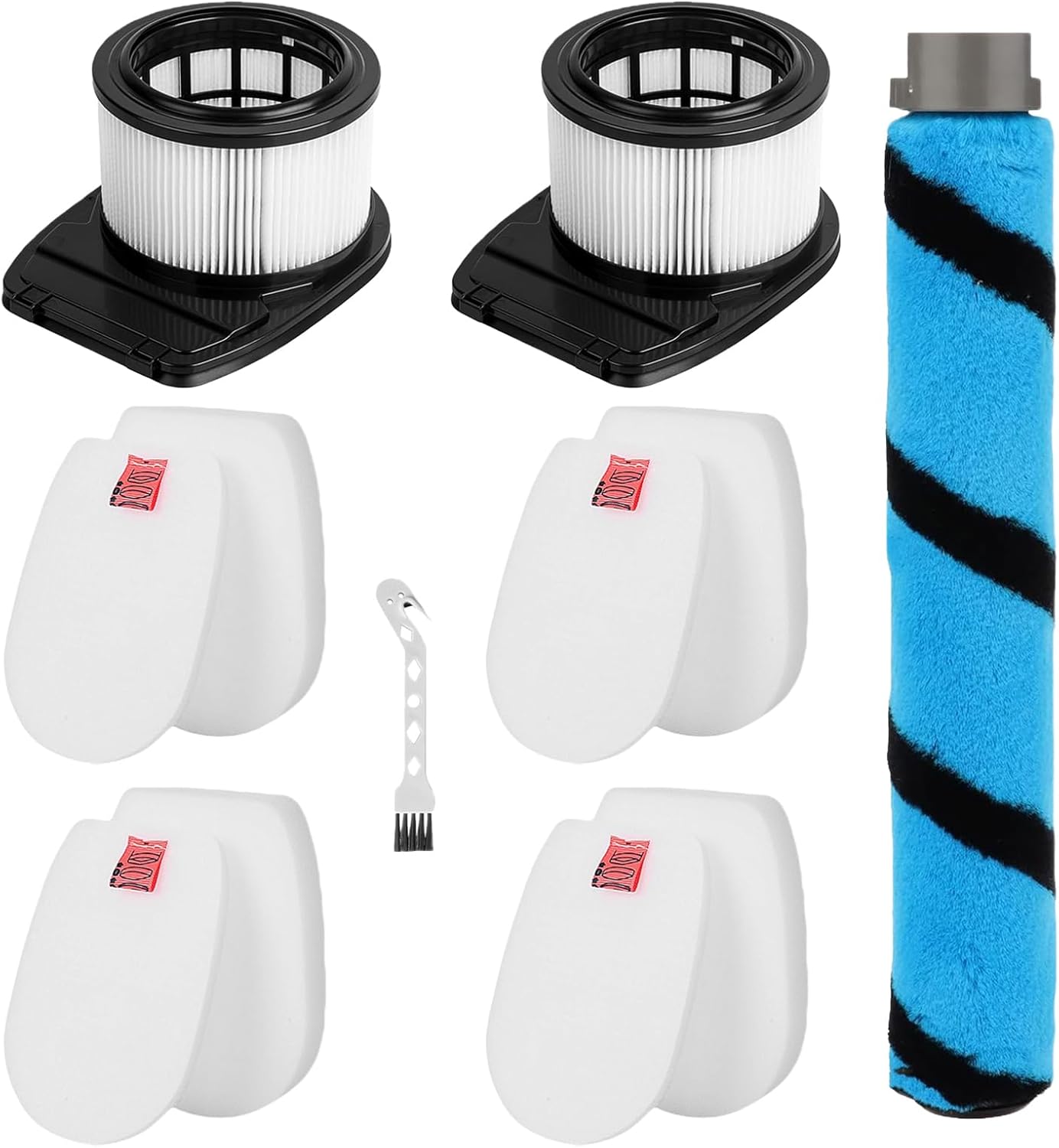 HEPA Filter Roller Brush Accessories Compatible with Shark IZ682H Vertex Pro Lightweight Duo Clean PowerFins Cordless Stick Vacuum Cleaner Replacement Parts XFFKIZ600 XHFIZ500