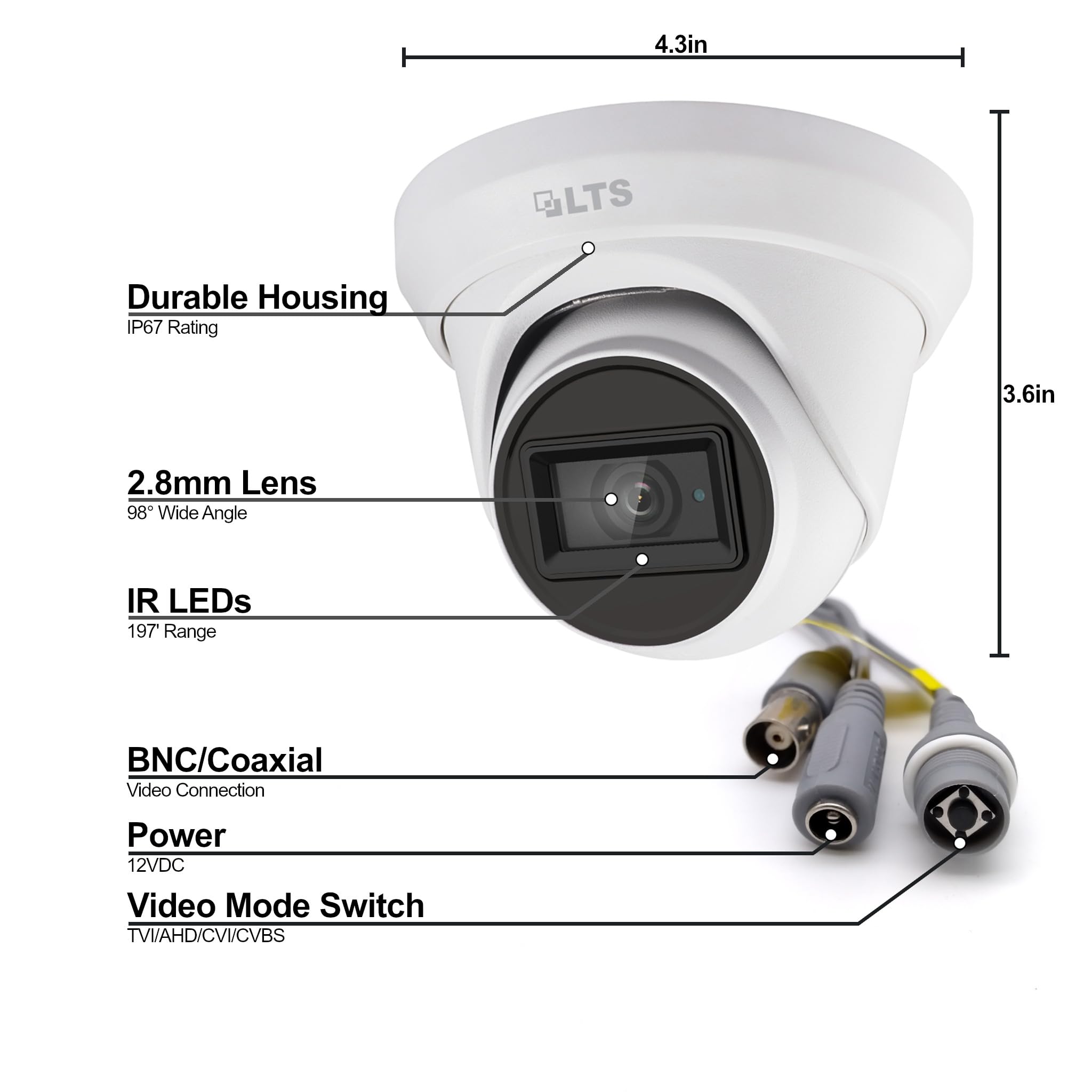 みみ★2点 Amazon.com : LTS CMHT1752WE-28F TVI-P Turret 5MP 2.8mm 2MatrixIR