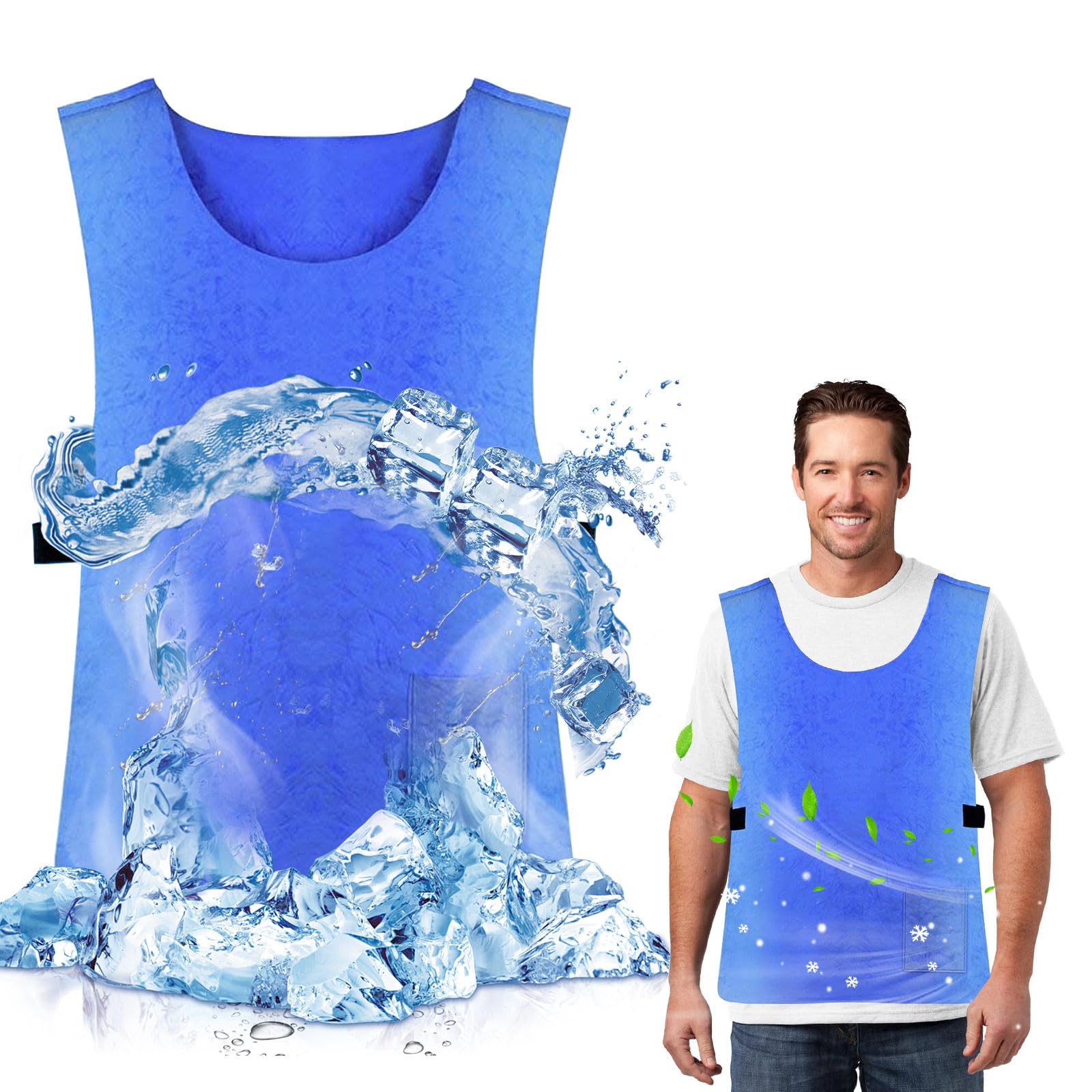 TeamSky Chaleco refrigerante para verano para hombre y mujer, chaleco de hielo transpirable para trabajo al aire libre, deportes y pesca