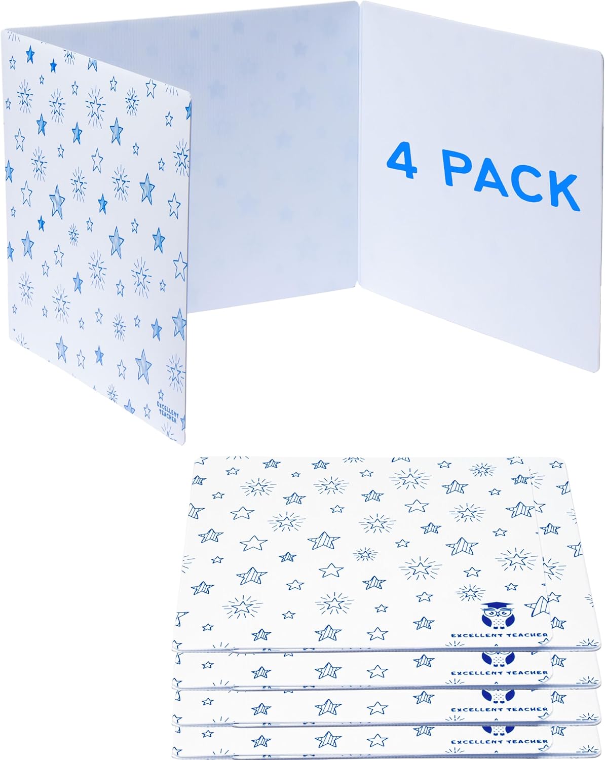 25 Plastic Privacy Folders for Students — Durable — Black Desk Dividers for Students, Easy-Store Privacy Shields for Student Desks, Testing for Classroom, Test Dividers