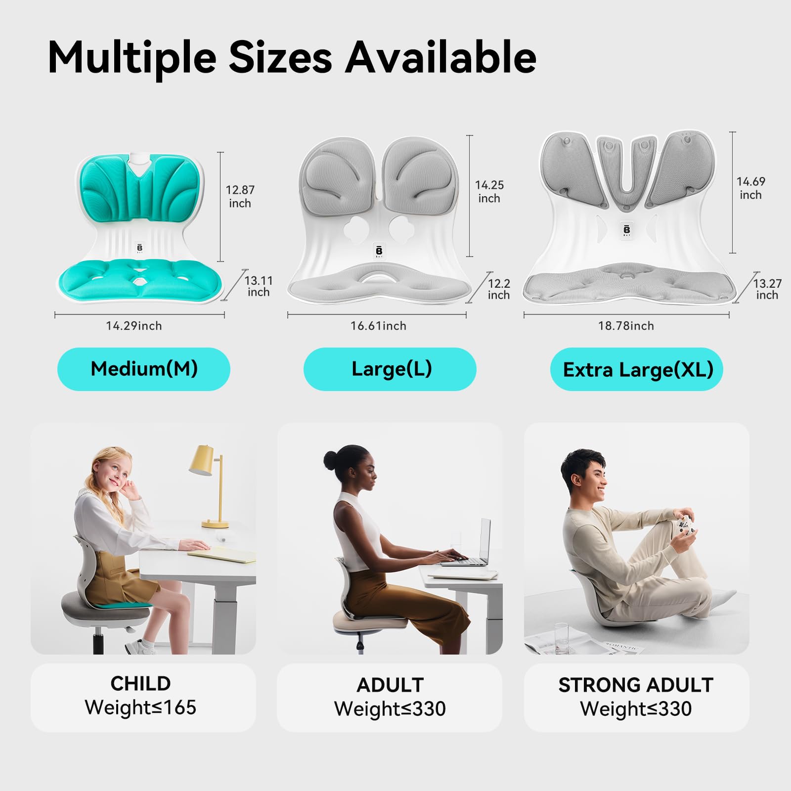 BKT Seat Cushion Chair Ergonomic Office Chair Cushions Lumbar Support for Seat Pillow Ideal for Students Office Workers — view 9