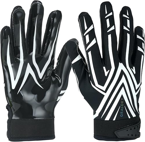 Miniatura 1 de Graloky Guantes de fútbol para hombres, mujeres y niños, guantes receptores de fútbol para adultos jóvenes, guantes de fútbol de silicona ultra