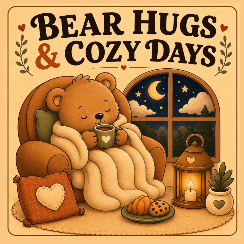 Bear Hugs & Cozy Days: A Bold and Easy Coloring Book Filled with Simple Cozy Moments and Cute Bear Adventures