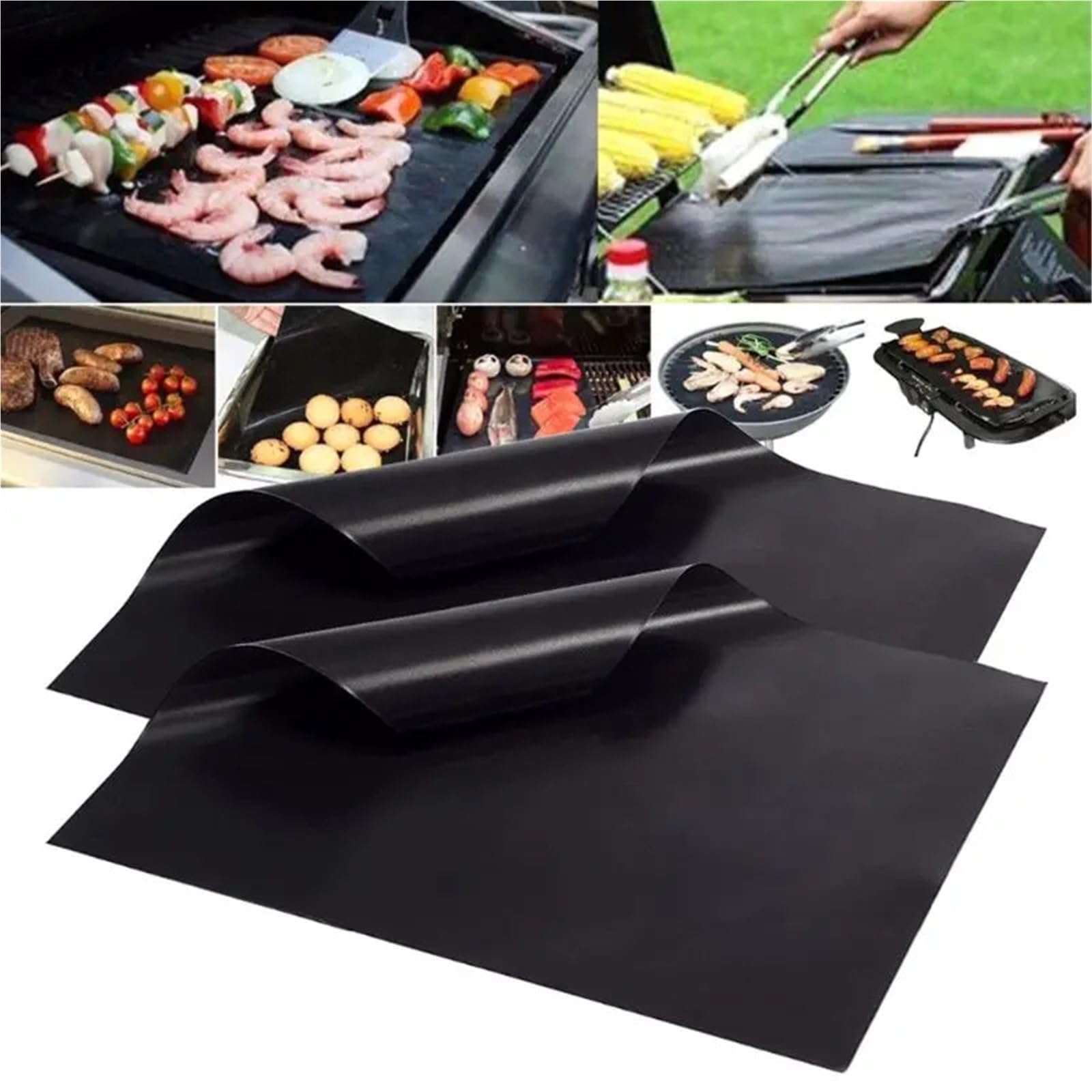 Ofenmatte 4 Stück 33 x 40 cm wiederverwendbare Antihaft-BBQ-Grillmatte 0,08 mm dicke Backeinlagen Kochpad Mikrowellenherd-Matte