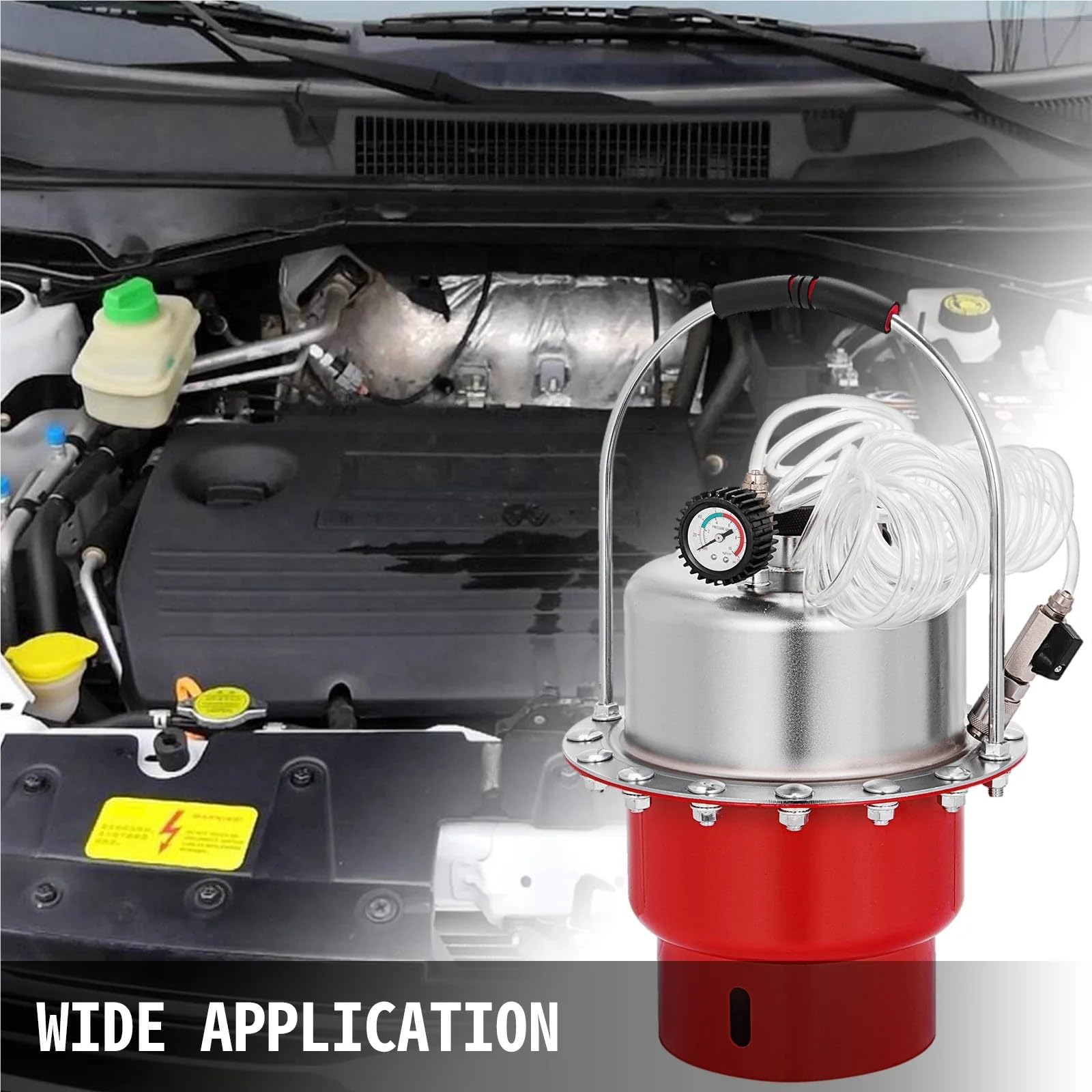 Kit de purga de frenos neumático a presión de aire, herramienta for cambio de aceite y líquido de frenos de coche con tanque de 5 l for purgar el de frenos y embrague.